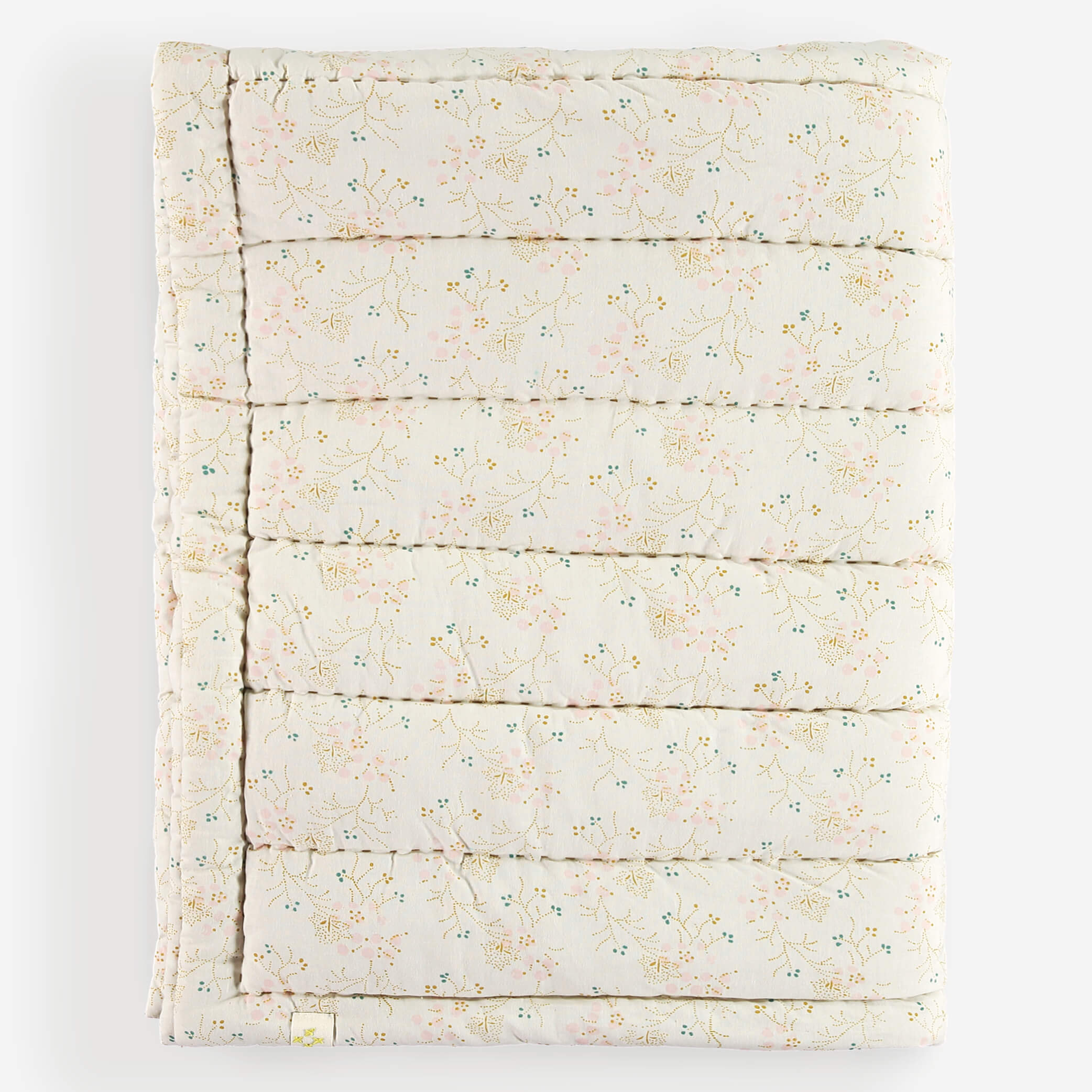 Minako Golden Floral Hand Quilted Blanket