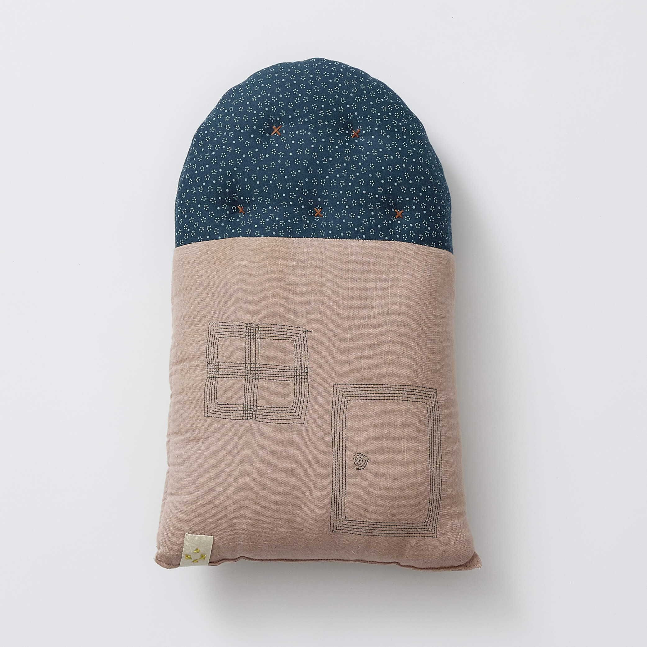 Small House cushion - Indigo Dot