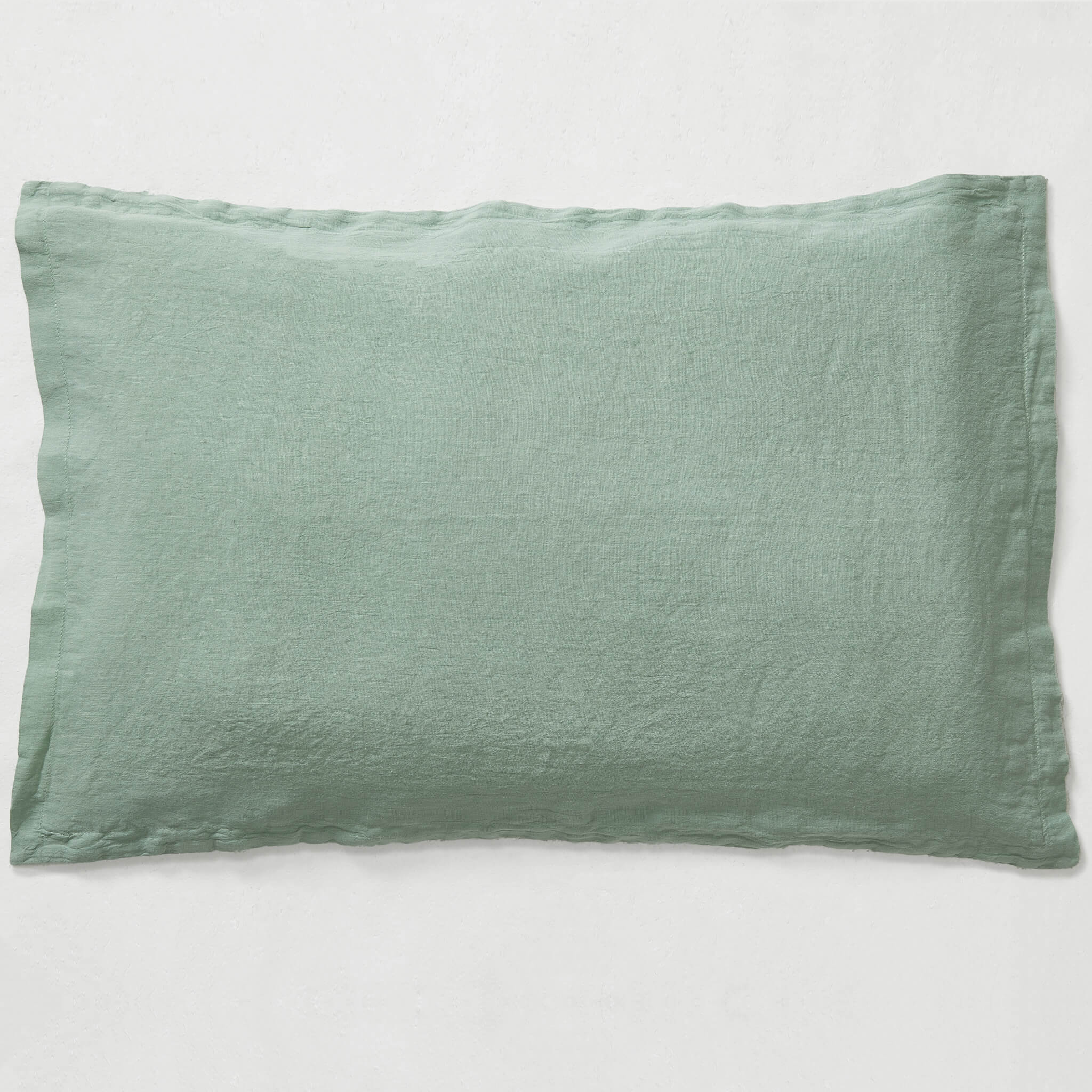 Washed Linen Cotton Oxford Pillowcase - Celedon