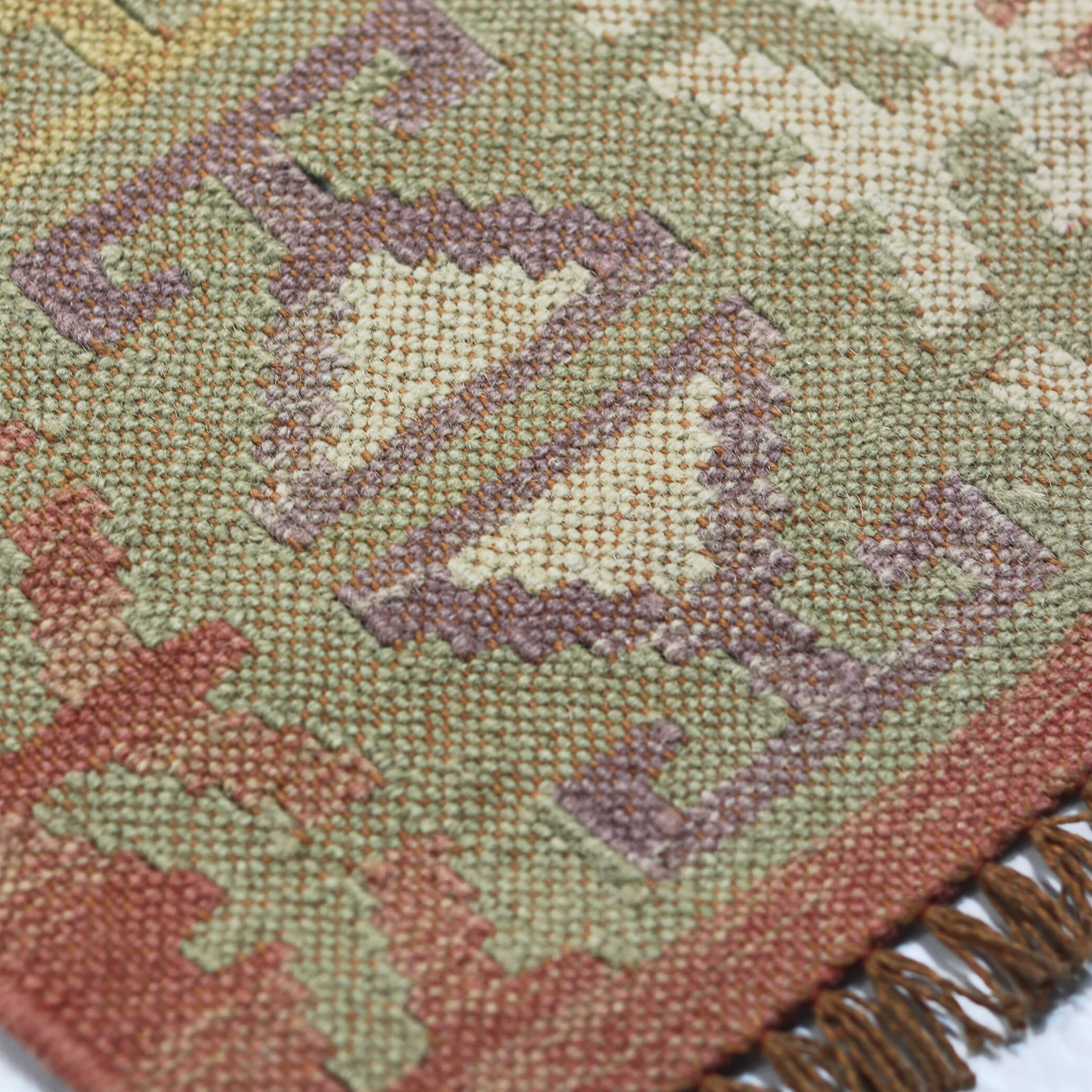 Large Clay Marl Turkish Flat Weave  - W162cm x L237cm