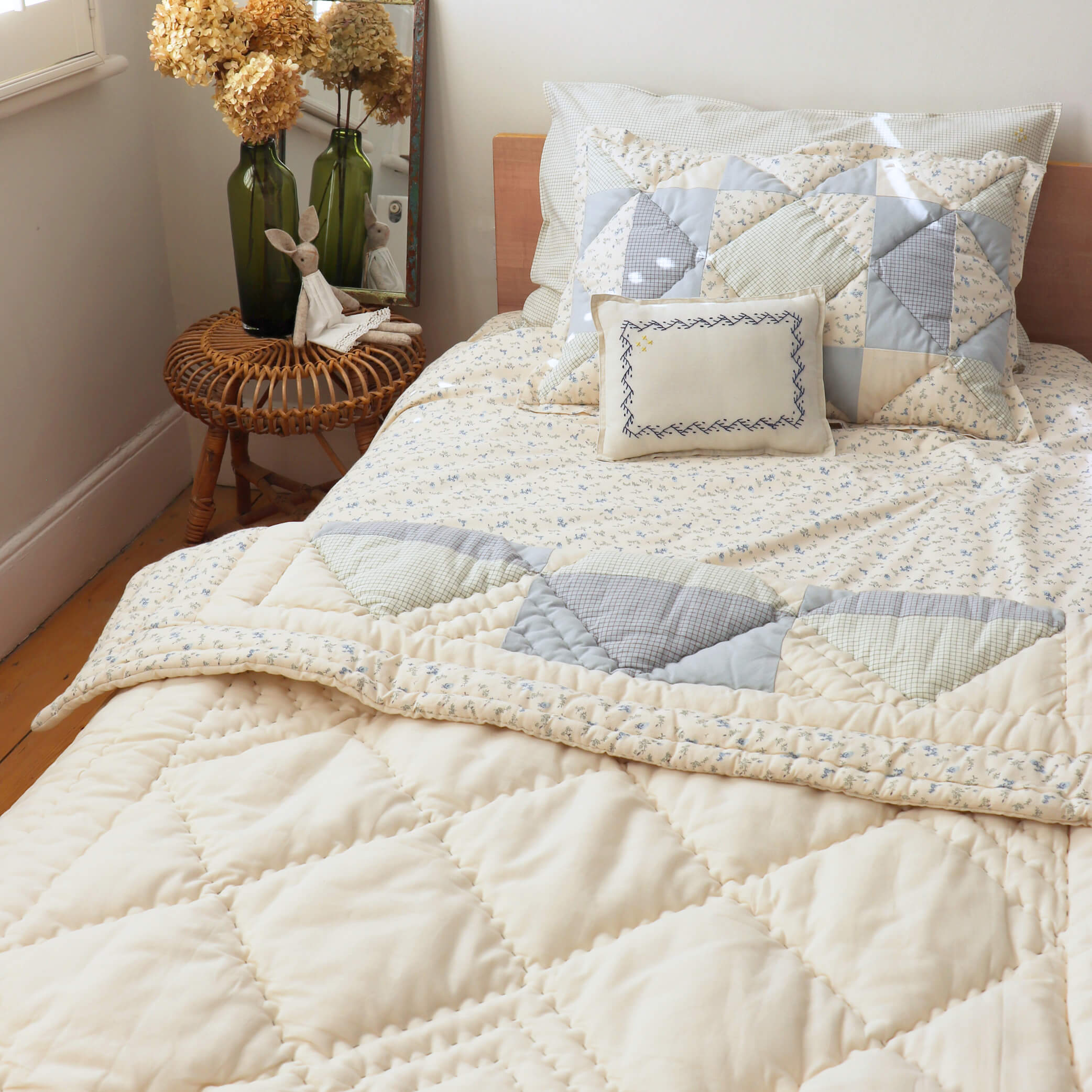 Limited Edition - Reversible Bella patchwork hand quilted blanket