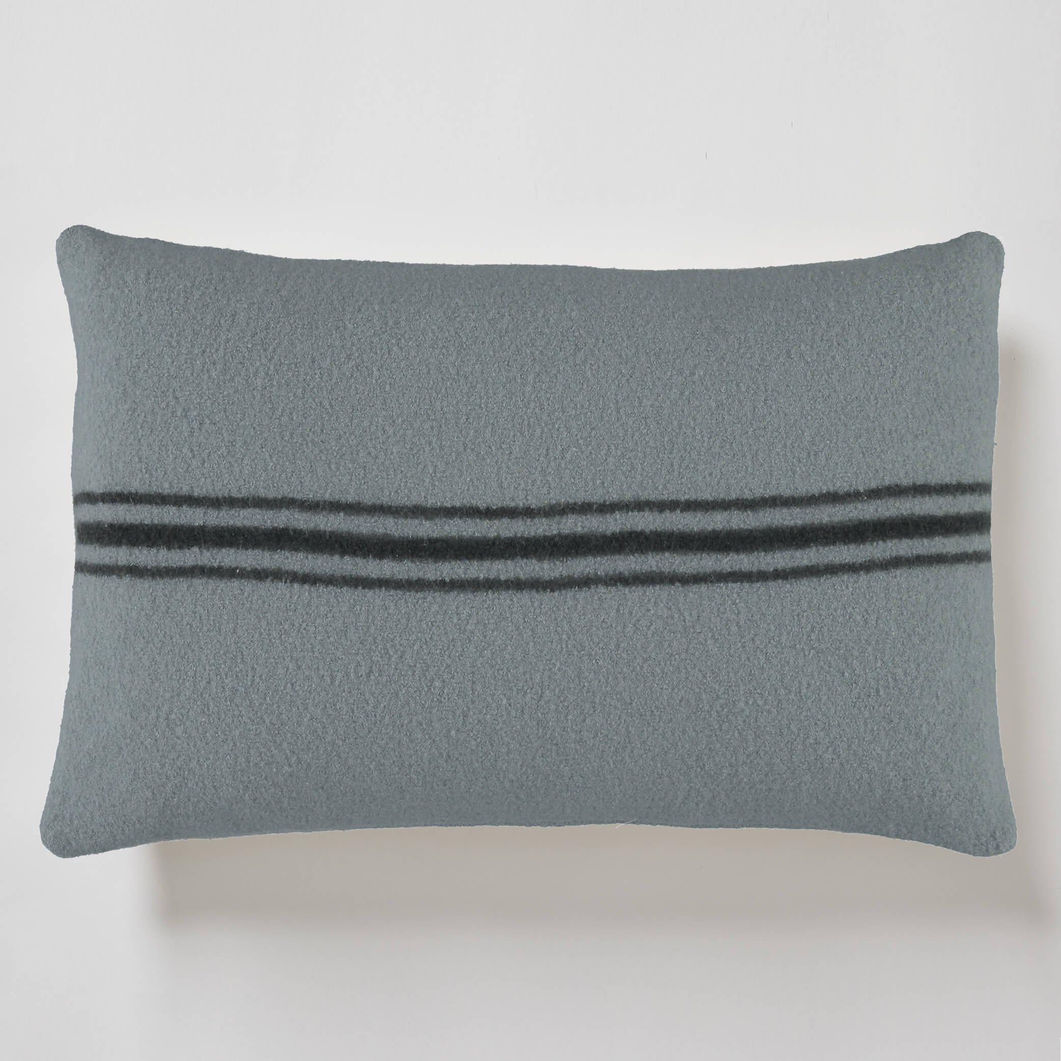 Stripe Wool Cushion Cover - Smoke Blue