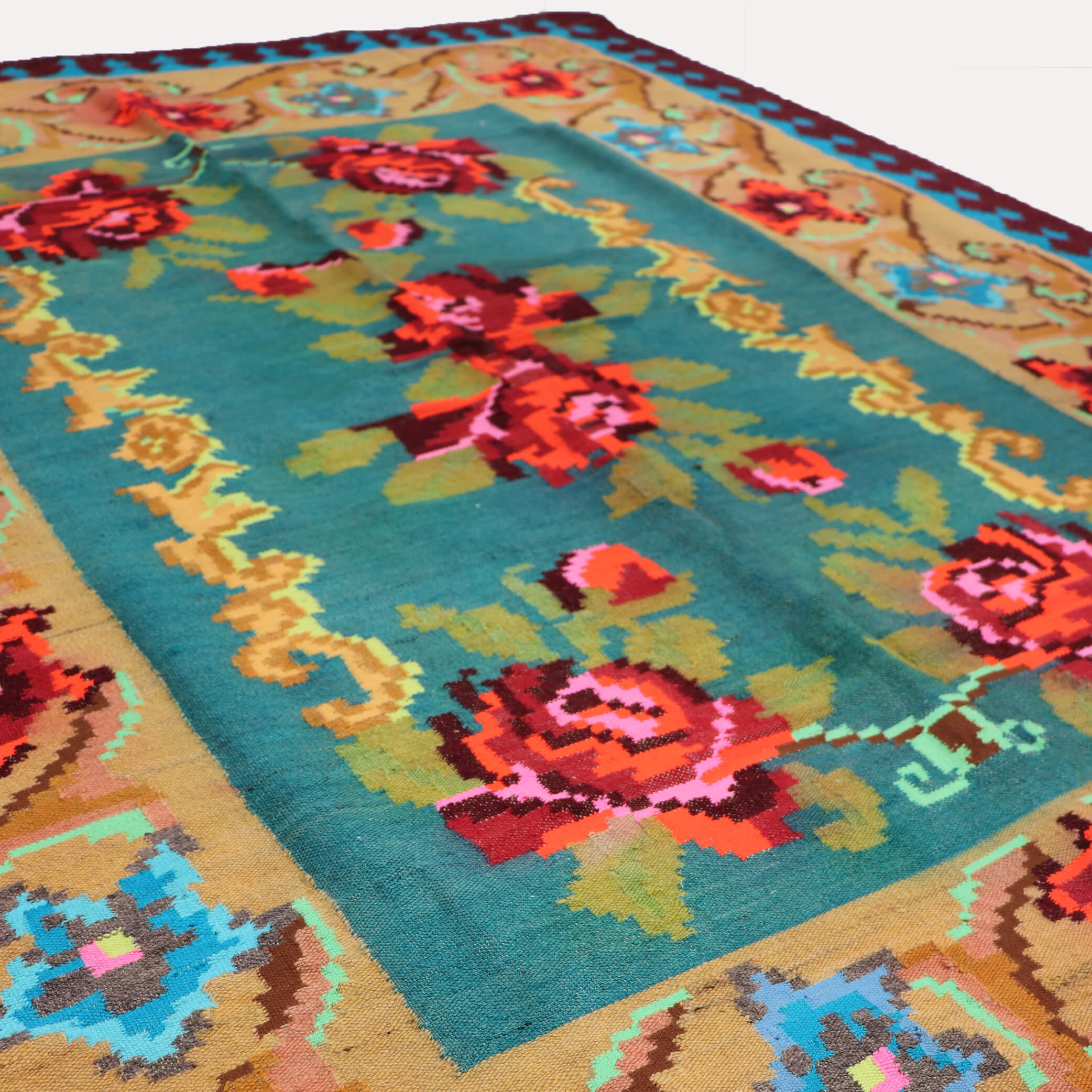 Floral Flat  Weave  - W154cm x L199cm