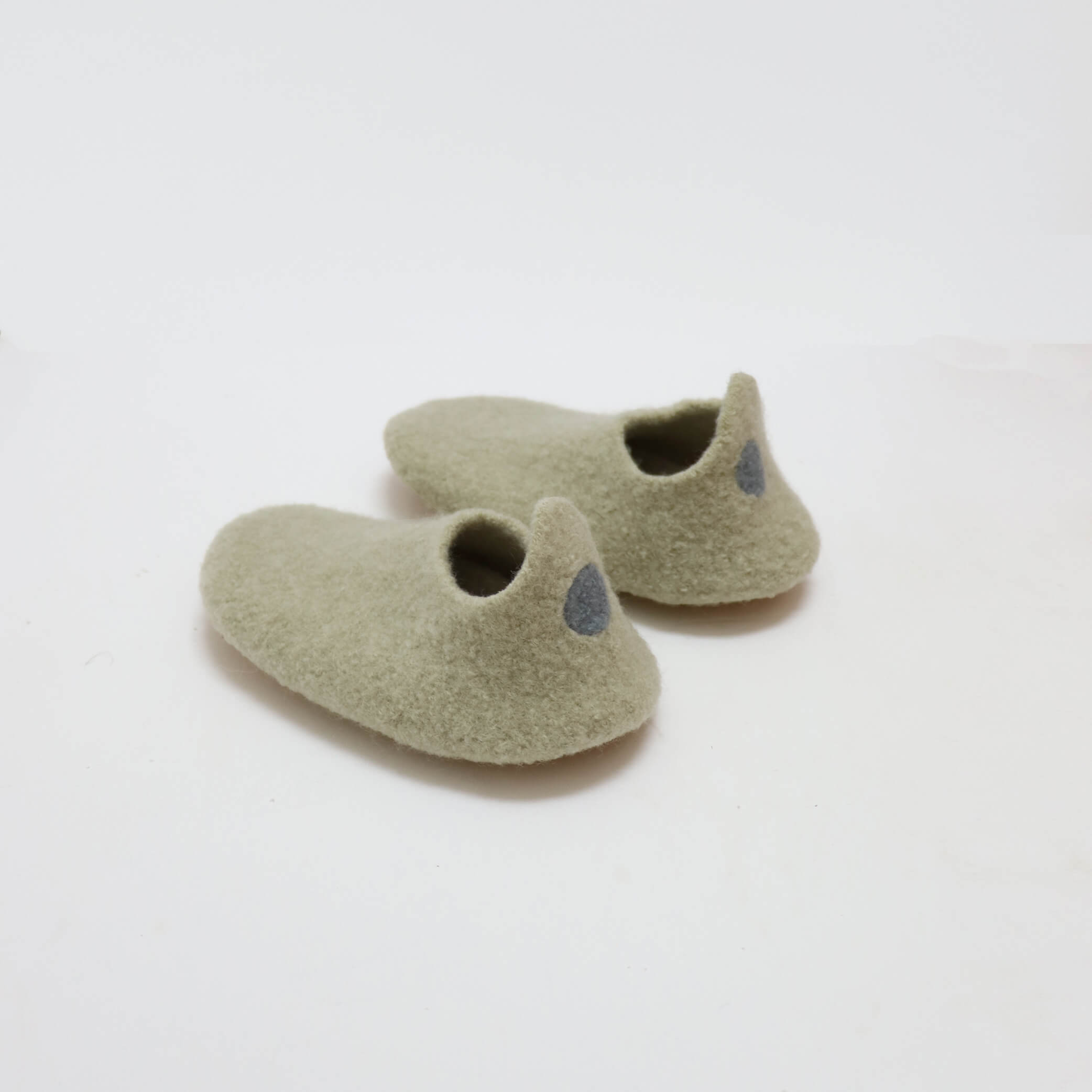 Kids Merino Wool Slippers - Celery