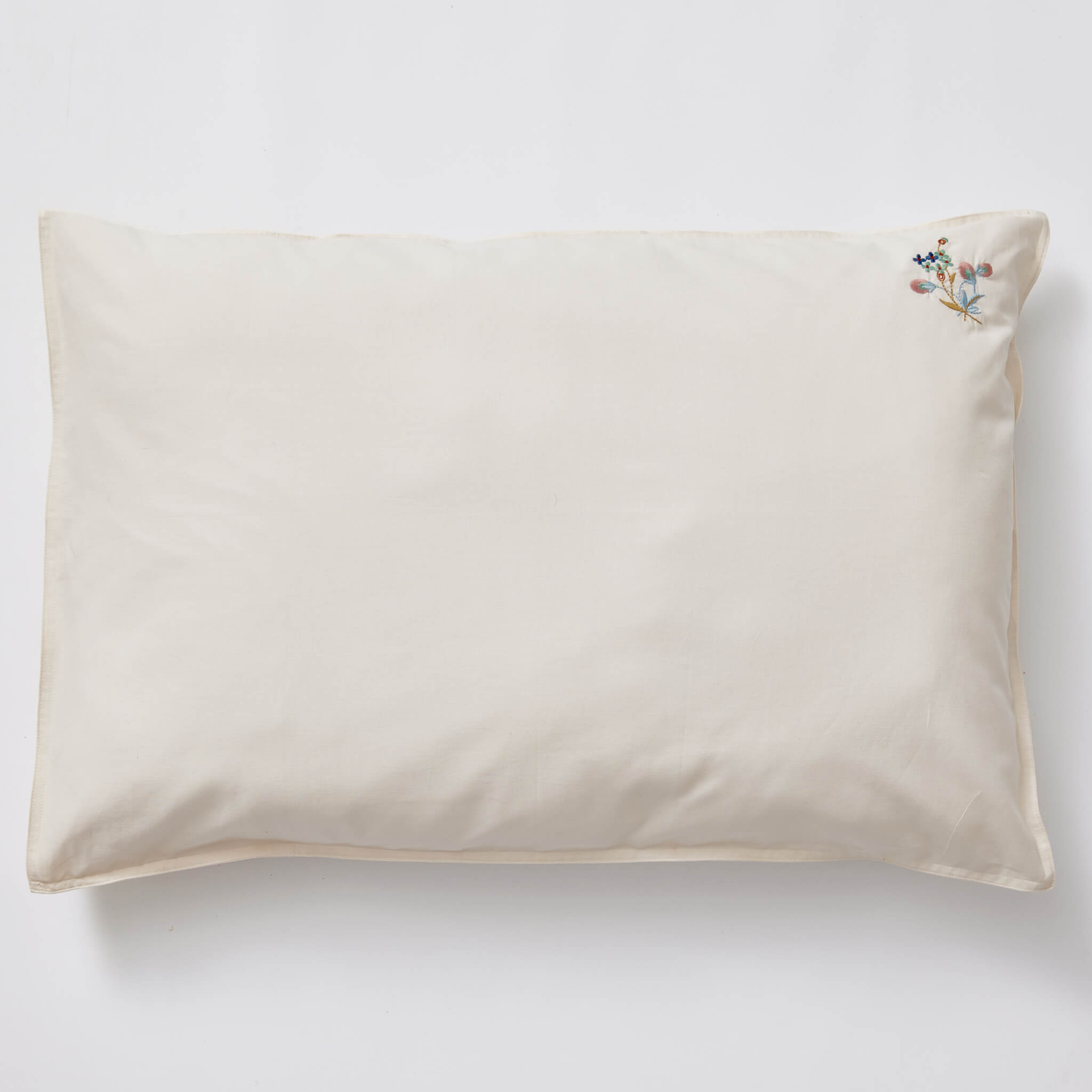 Flower Embroidered Chalk Pillowcase