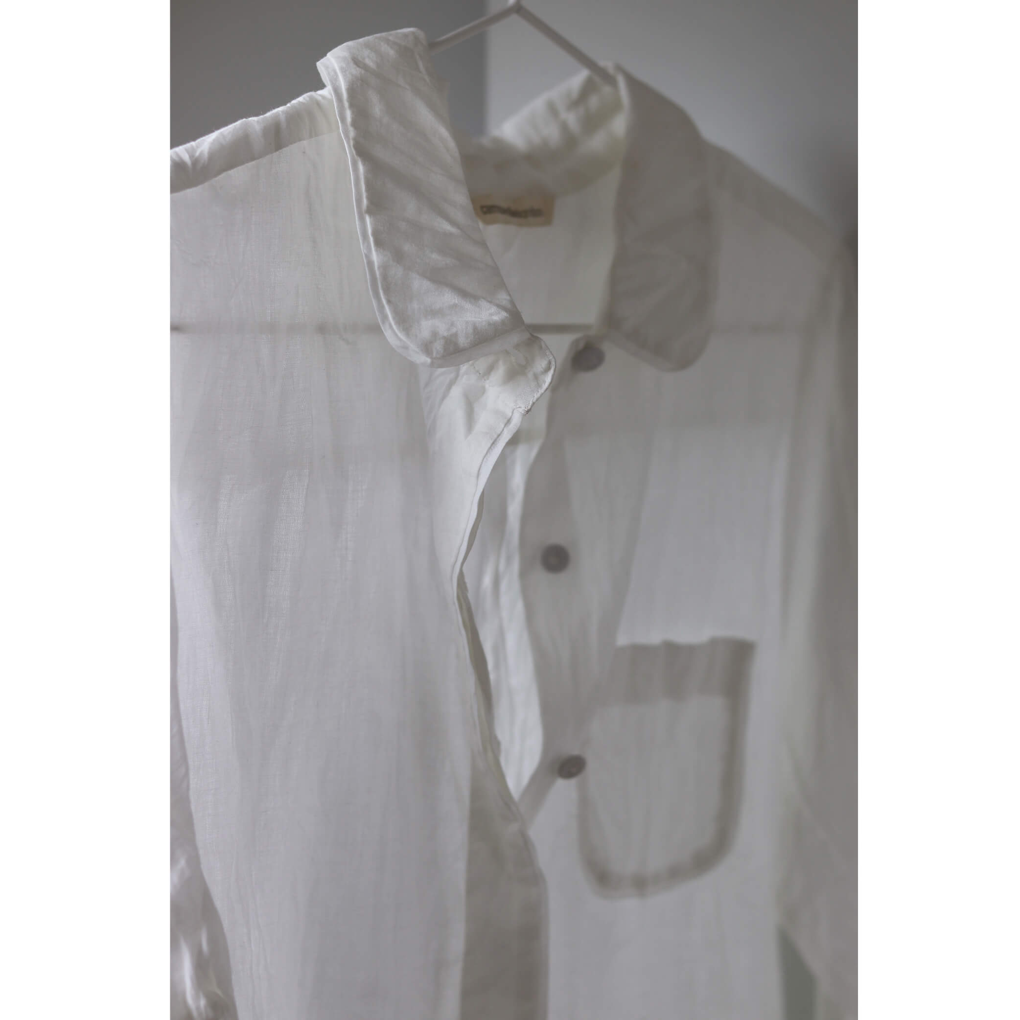 Cotton Voile Shirt in Chalk