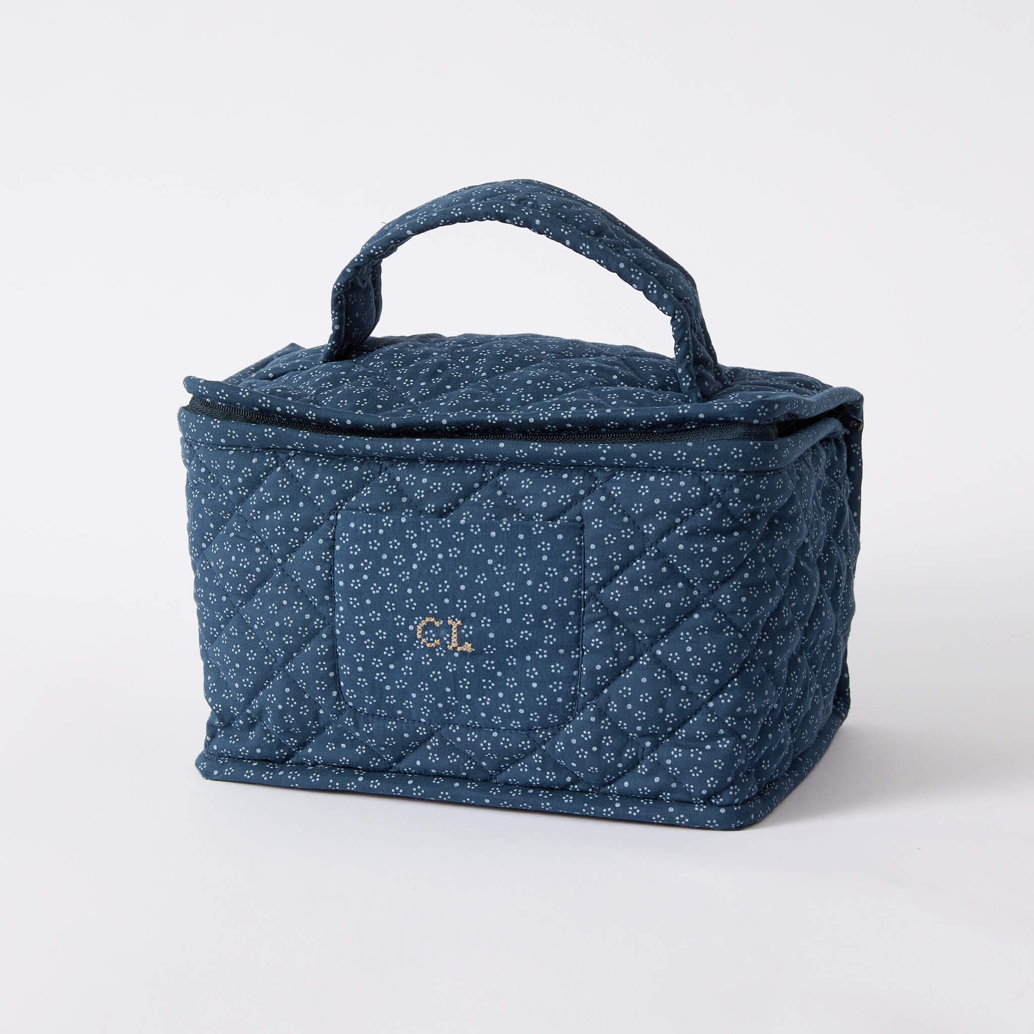 Beauty/Toiletry Bag in Indigo Dot