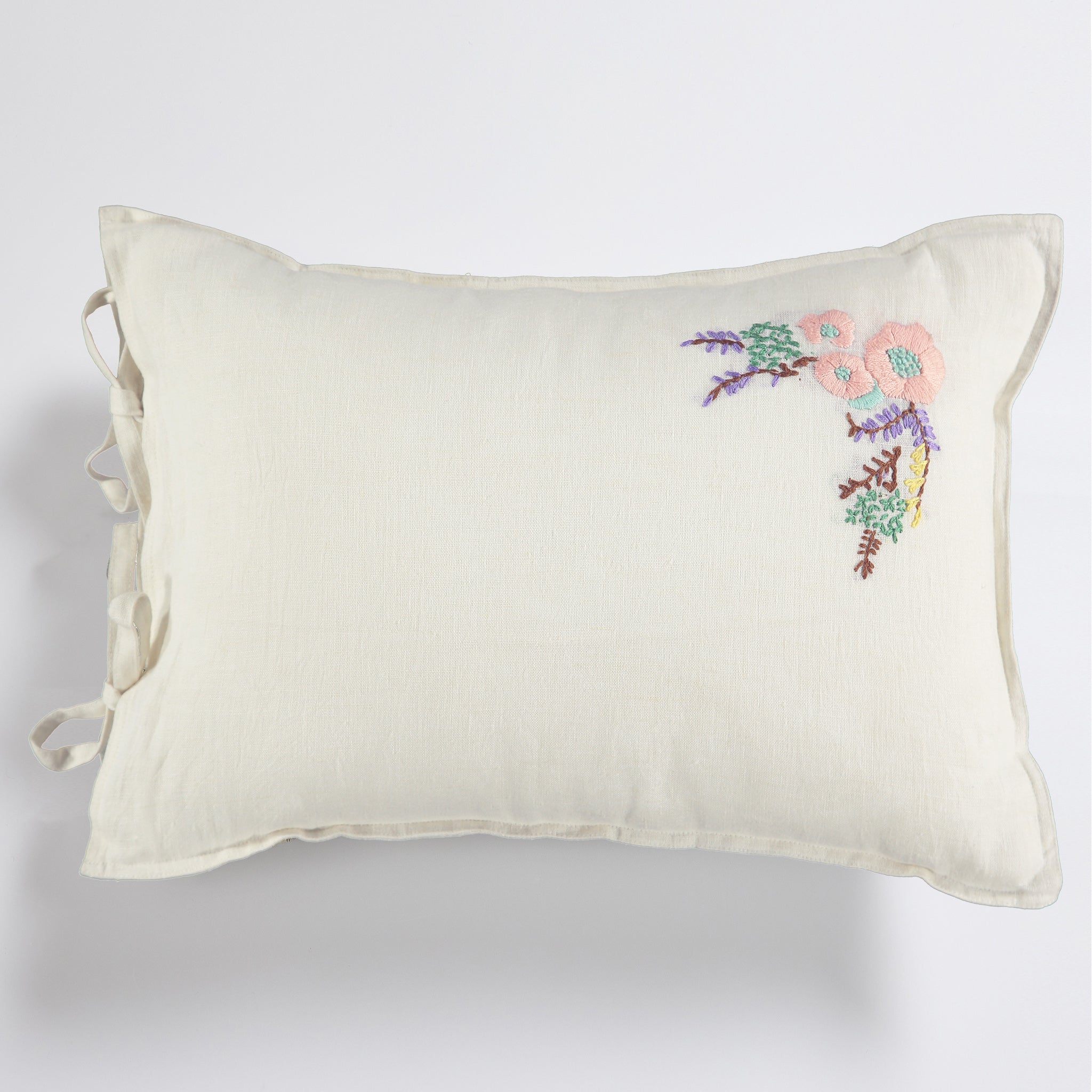 Hand Embroidered Pure Linen Cushion