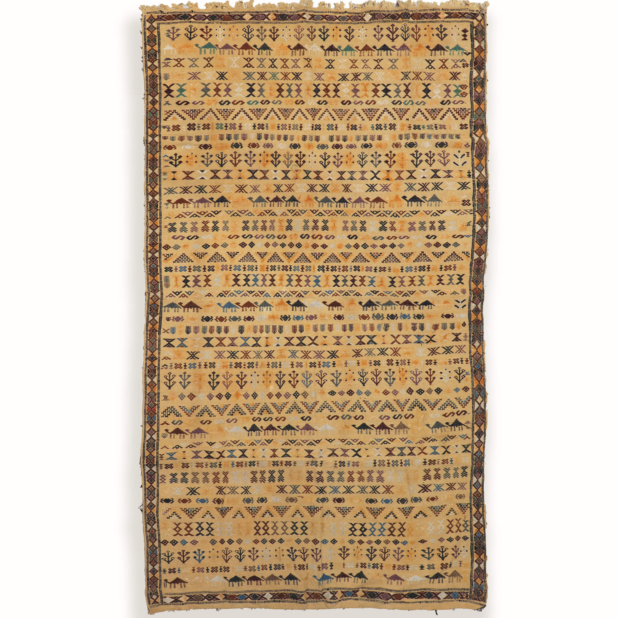 Large Sand Morocco Atlas Mountain Tribal rug - W137cm x L234cm