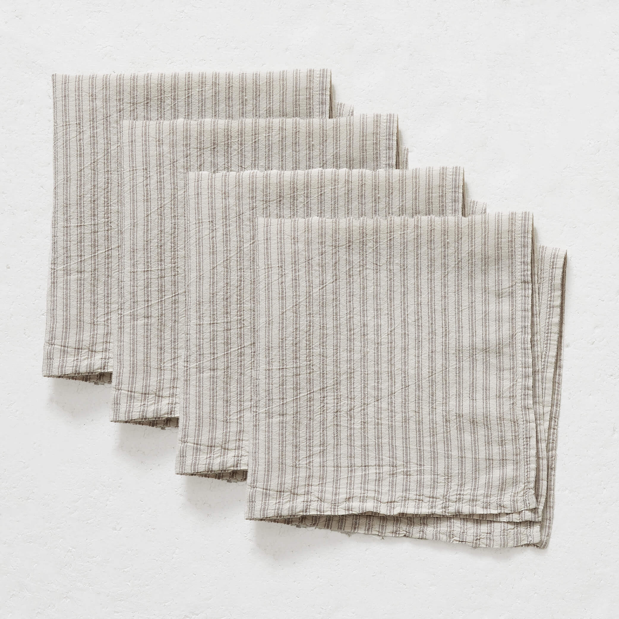 Set of 4 Mineral Ticking Stripe Napkins