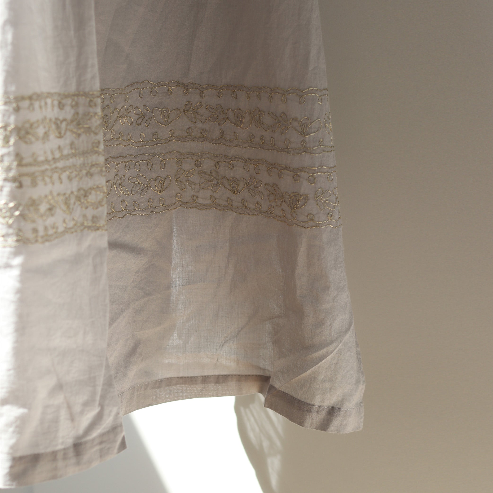 Hand Embroidered Cotton Voile Kaftan Dress