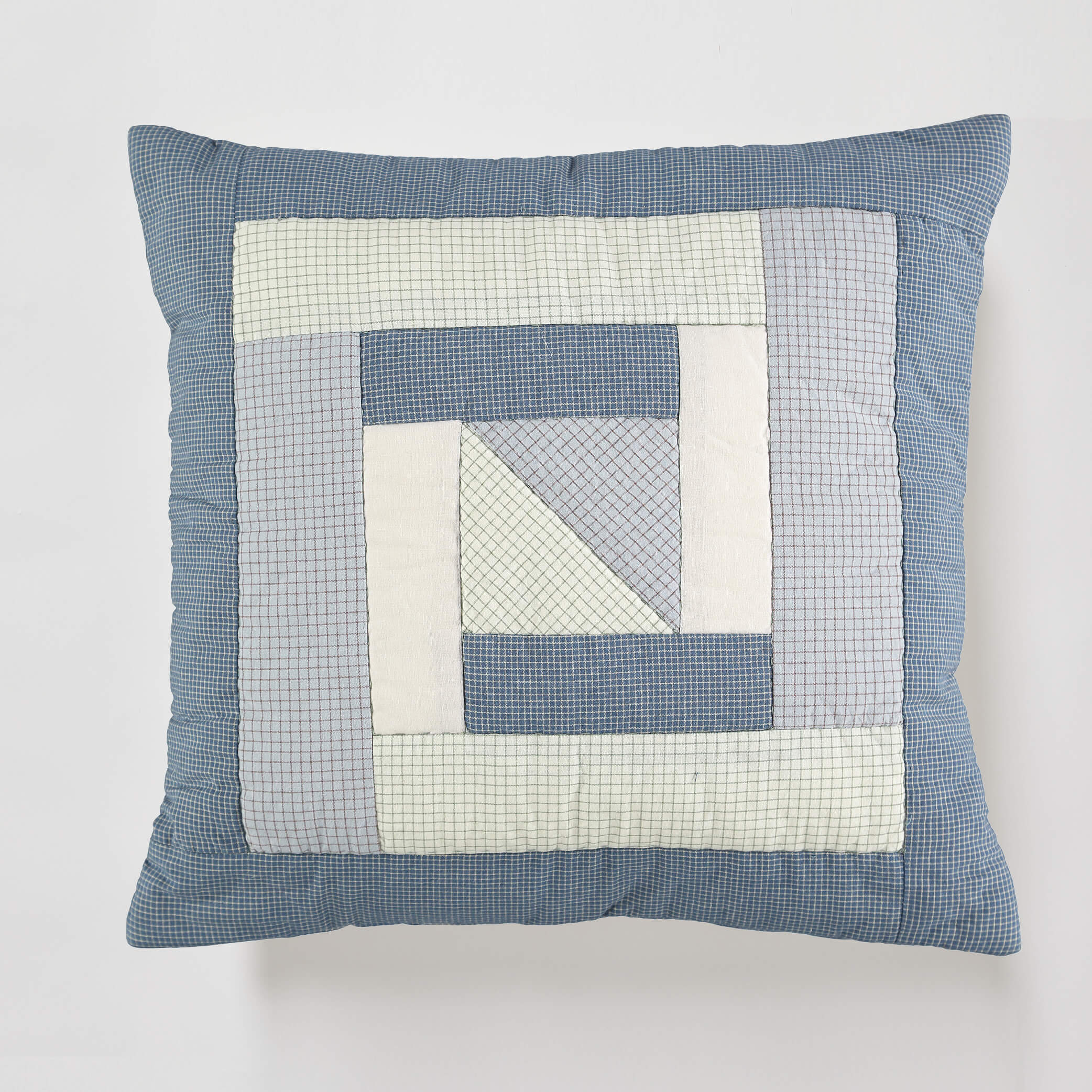 Geo Patchwork cushion - hand quilted