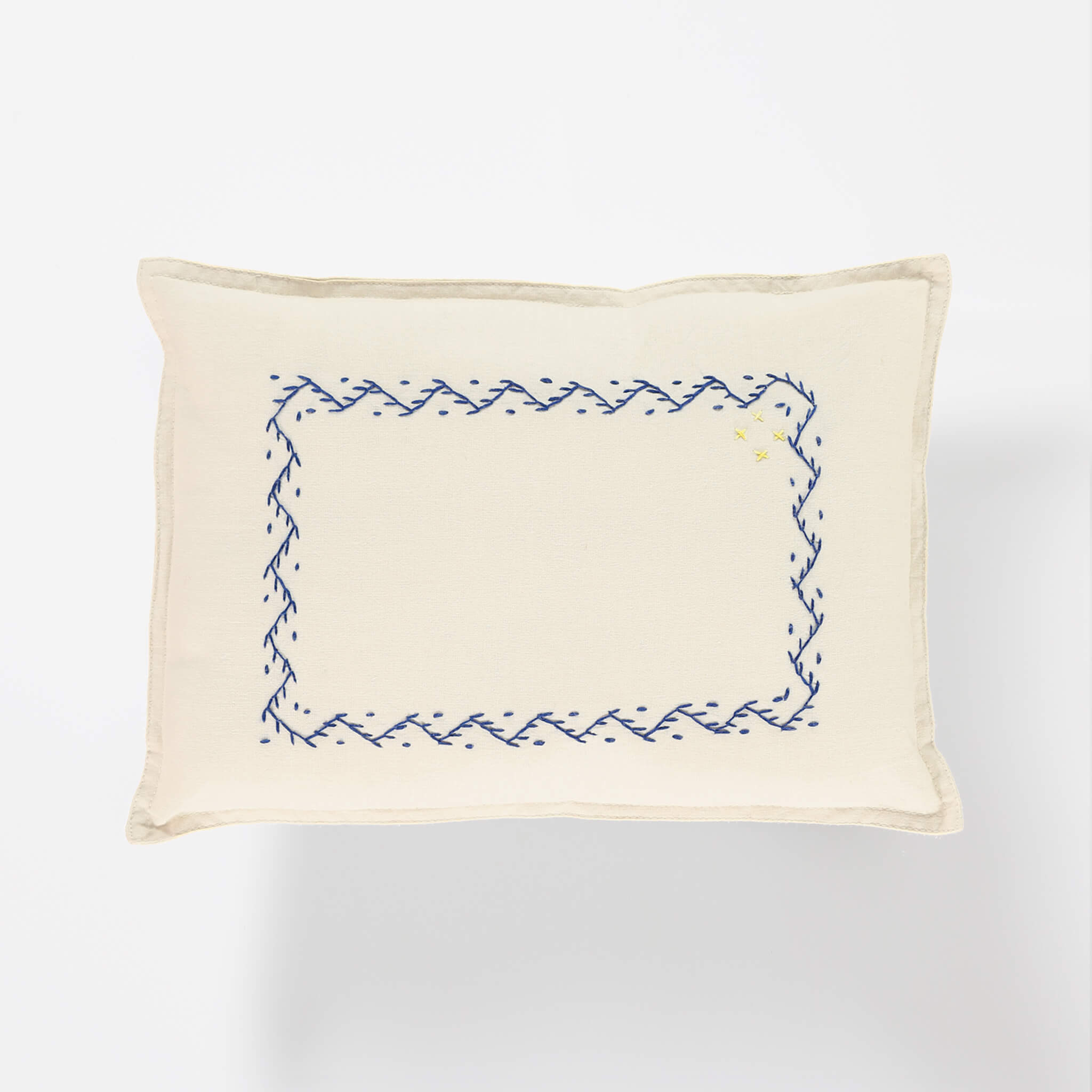 Hand embroidered Zig Zag Cushion