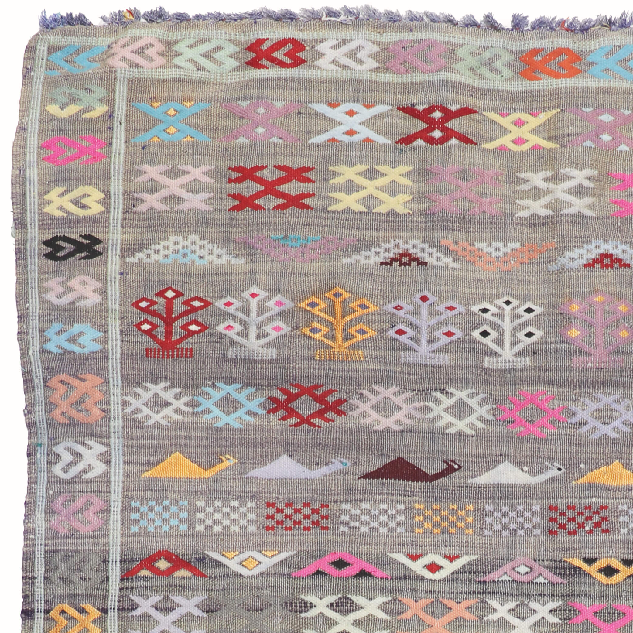 Grey Violet Vintage Morocco Atlas Mountain Tribal rug - W93cm x L131cm