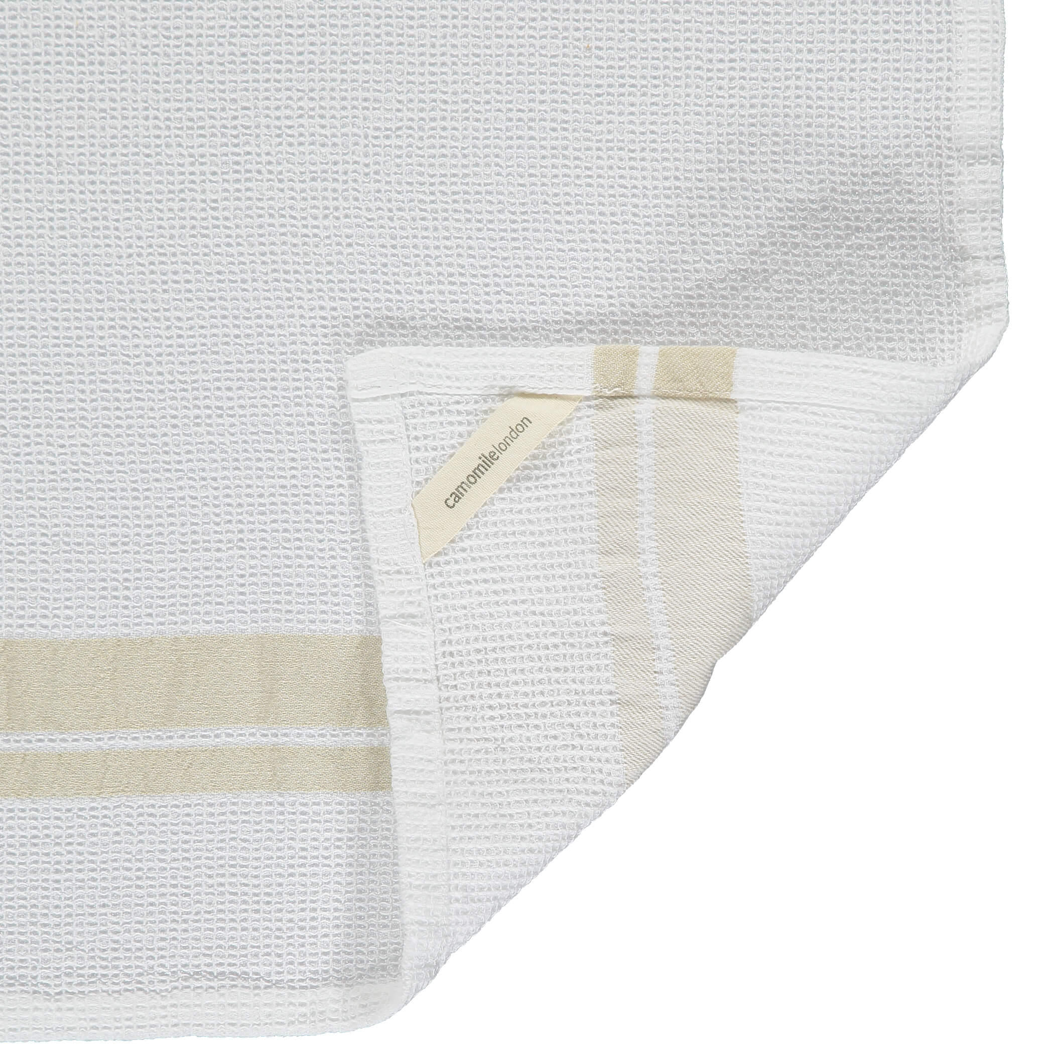 White Stripe Soft Waffle Cotton Hand Towels