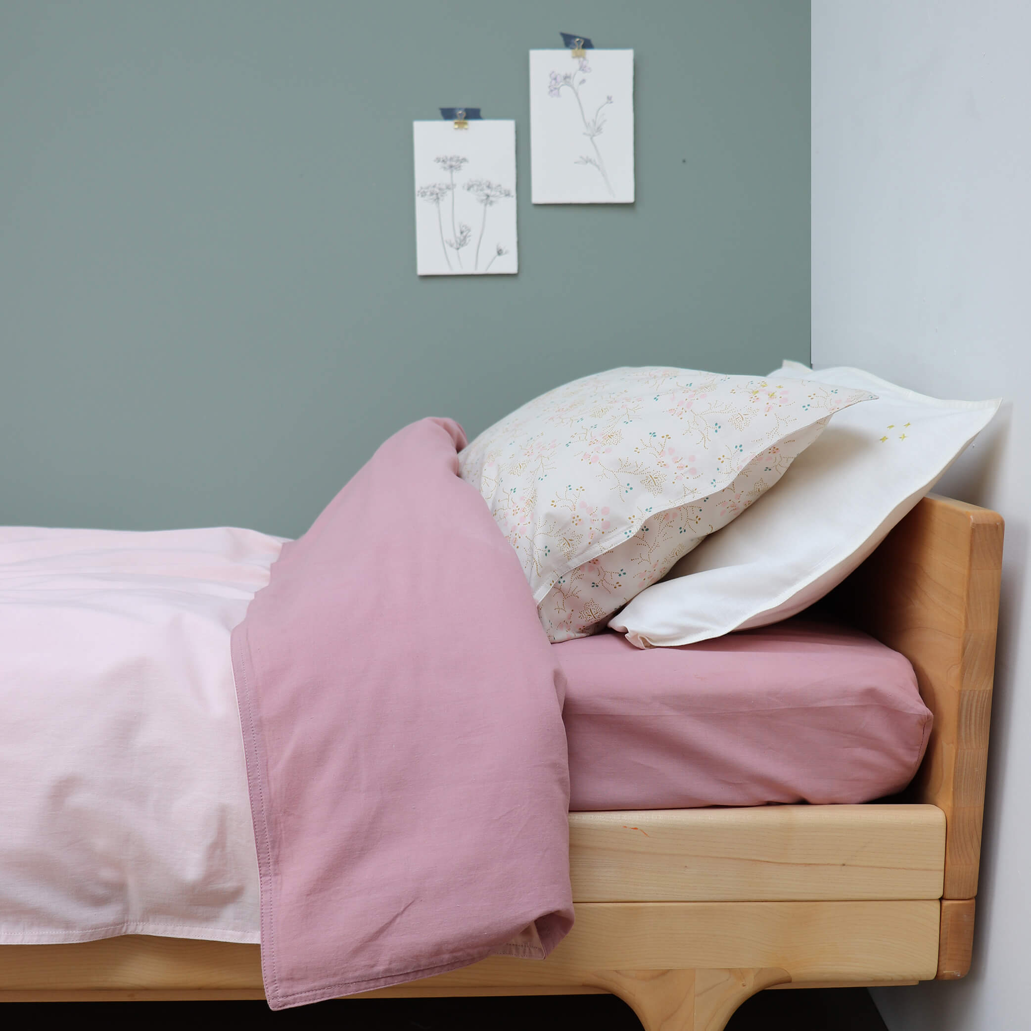 Organic Cotton Fitted Sheet - Blush