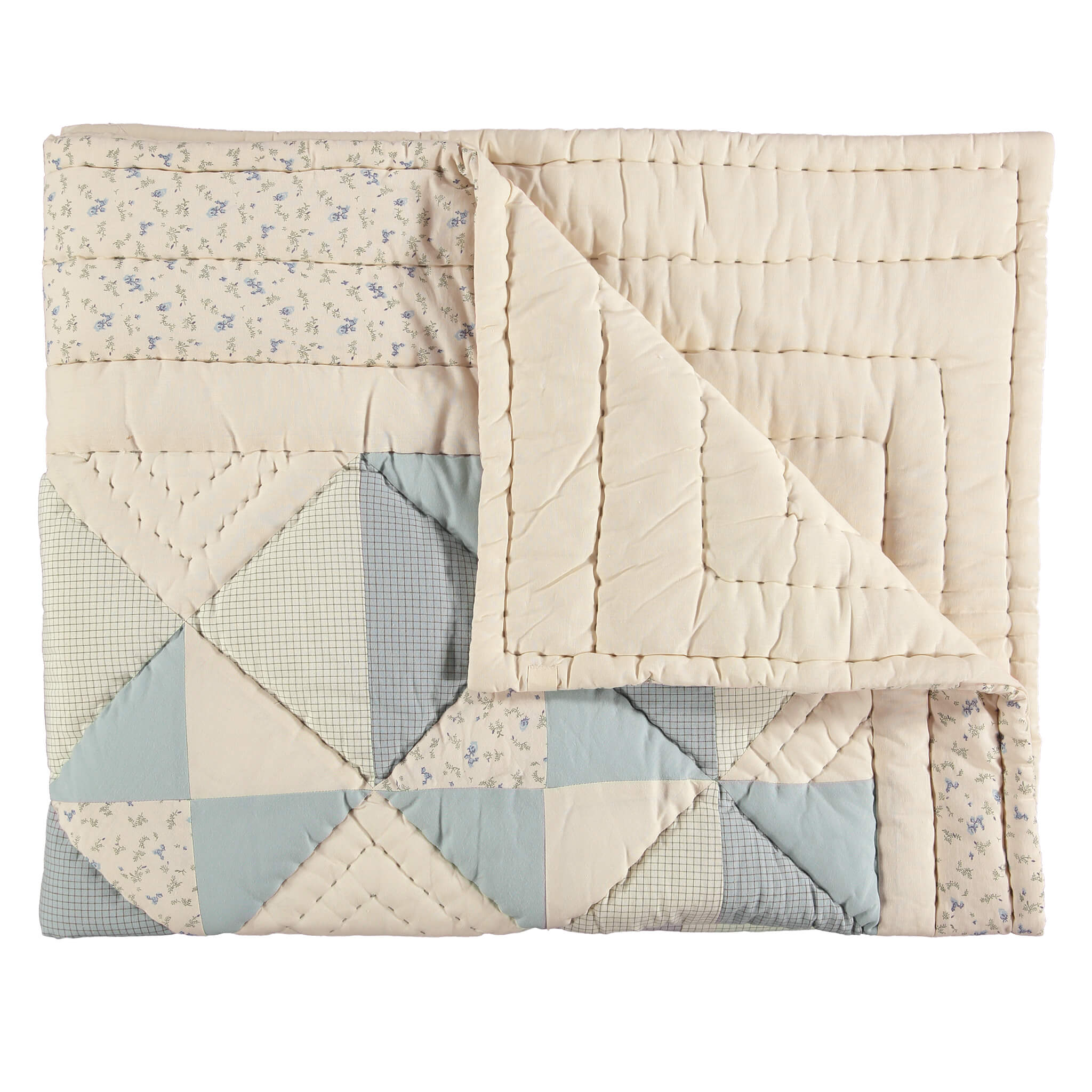 Limited Edition - Reversible Bella patchwork hand quilted blanket