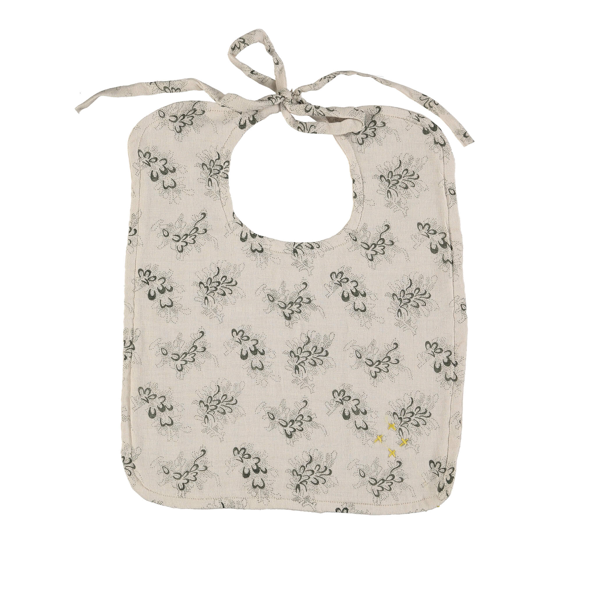 Celia Forest Green Set of 2 Reversible Muslin Bibs