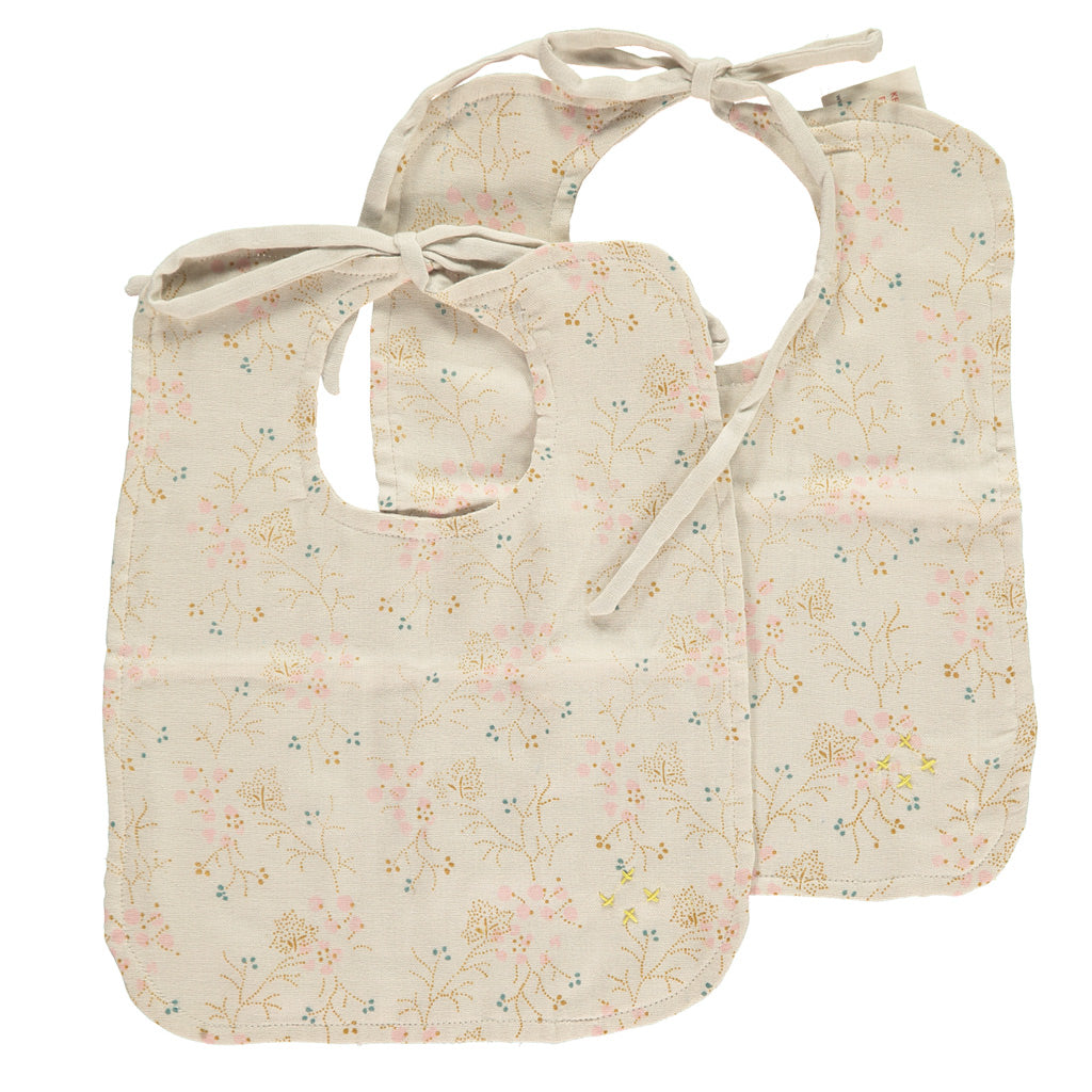 Minako Golden Set of 2 Reversible Muslin Bibs