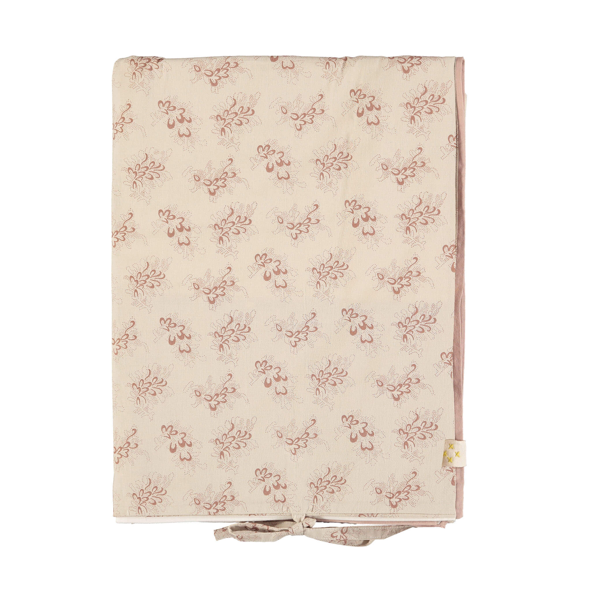 Celia warm stone duvet cover with mink floral print 100% soft cotton bedding by camomile london