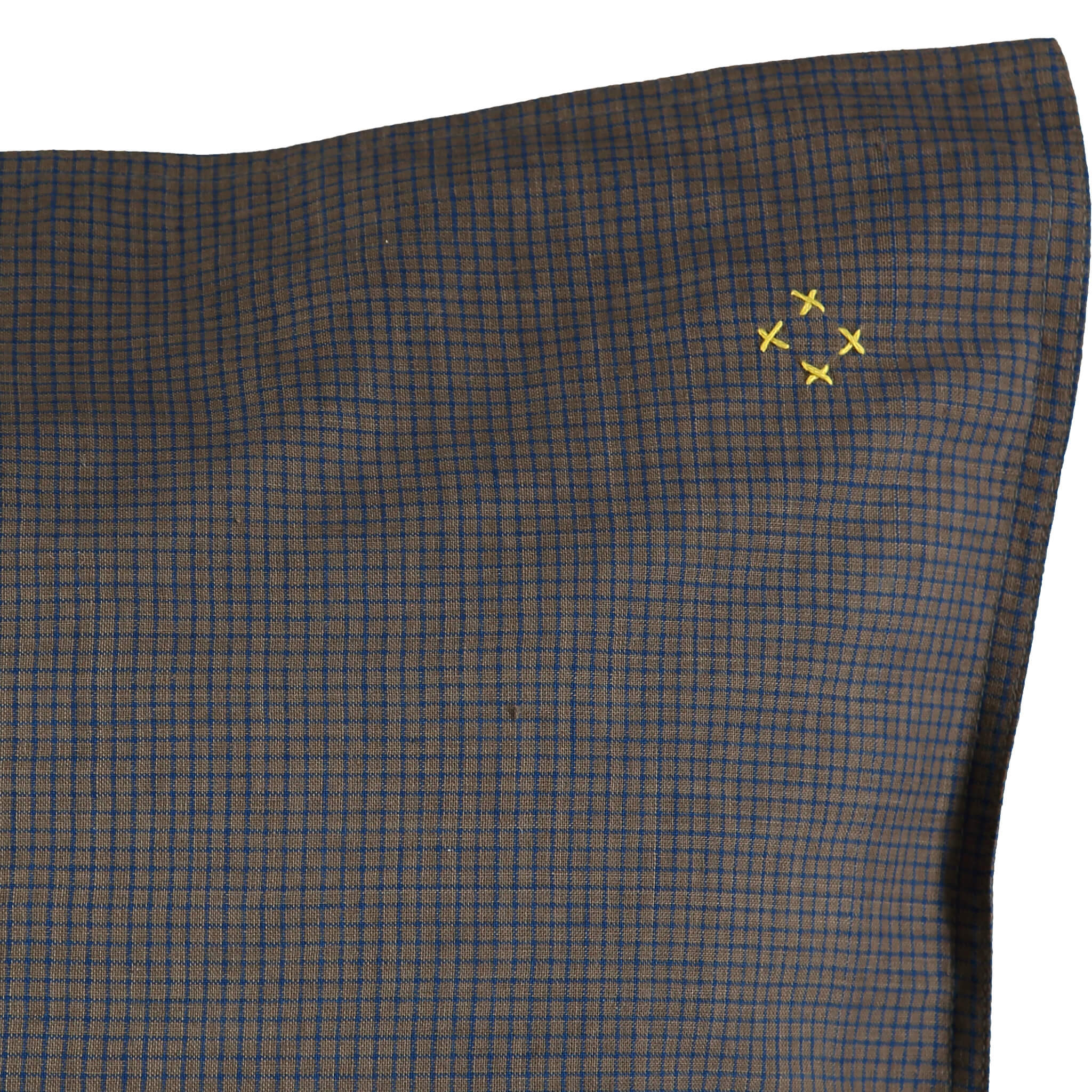 mocca and blue graph check pillowcase by camomile london