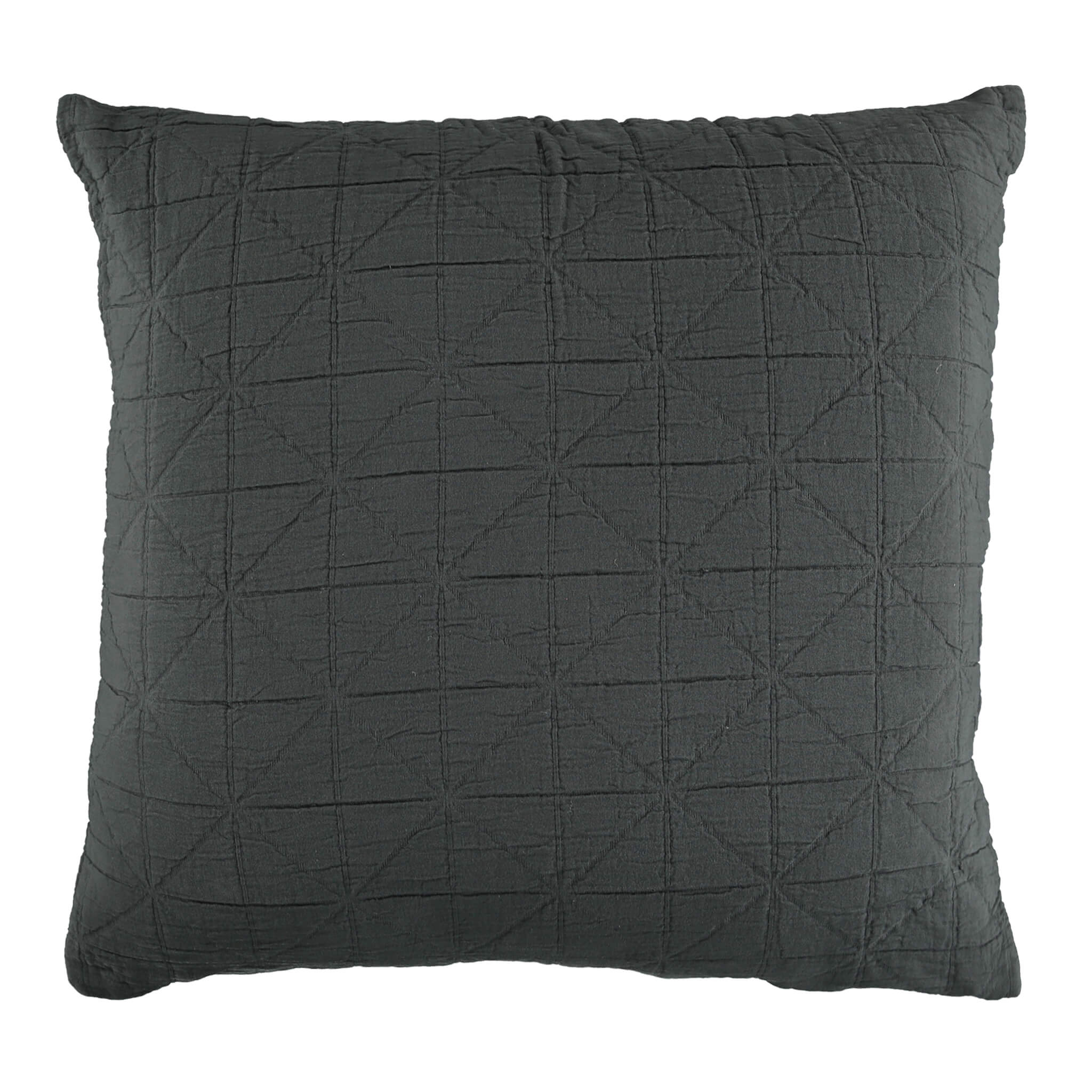 Diamond Soft Cotton Pillow Cover - Charcoal