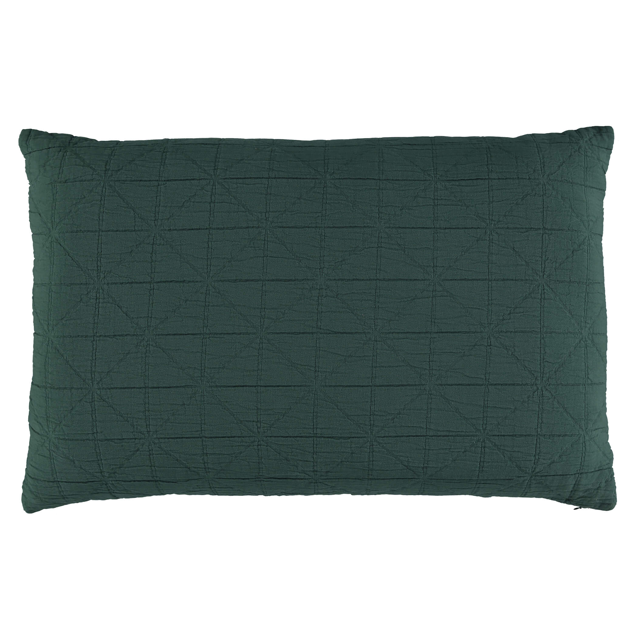 Diamond Soft Cotton Pillow Cover - Dark Green