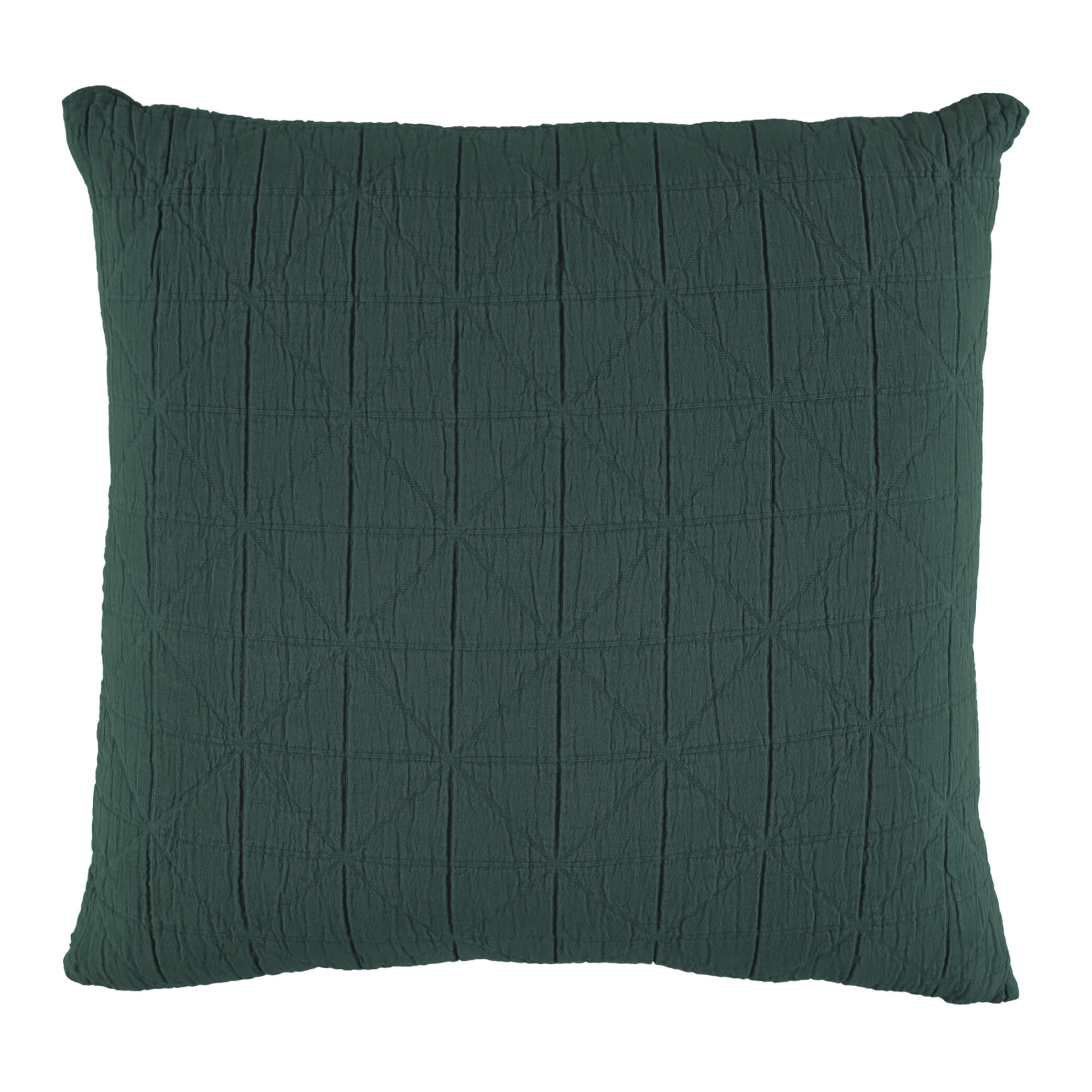 Diamond Soft Cotton Pillow Cover - Dark Green