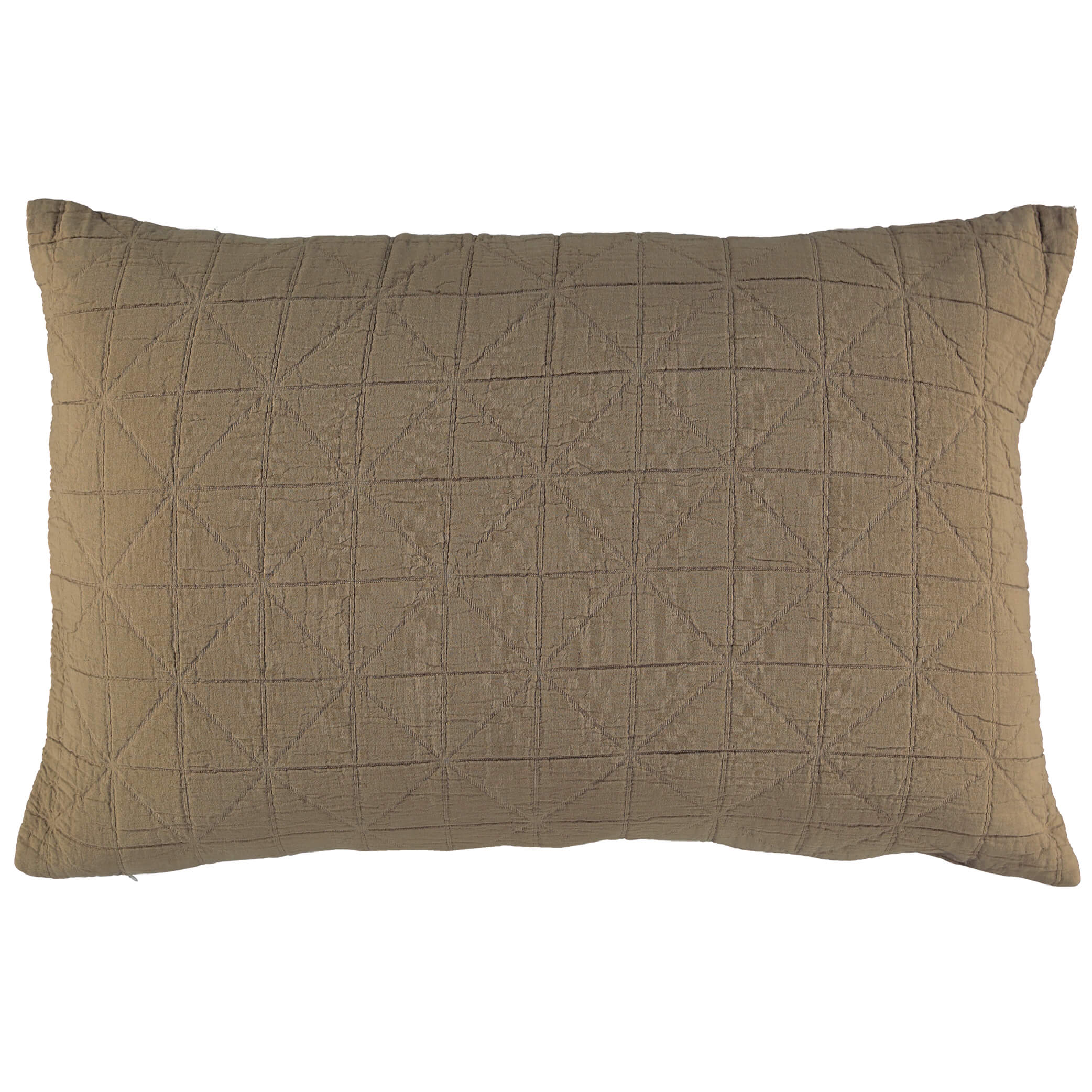 Diamond Soft Cotton Pillow Cover - Khaki