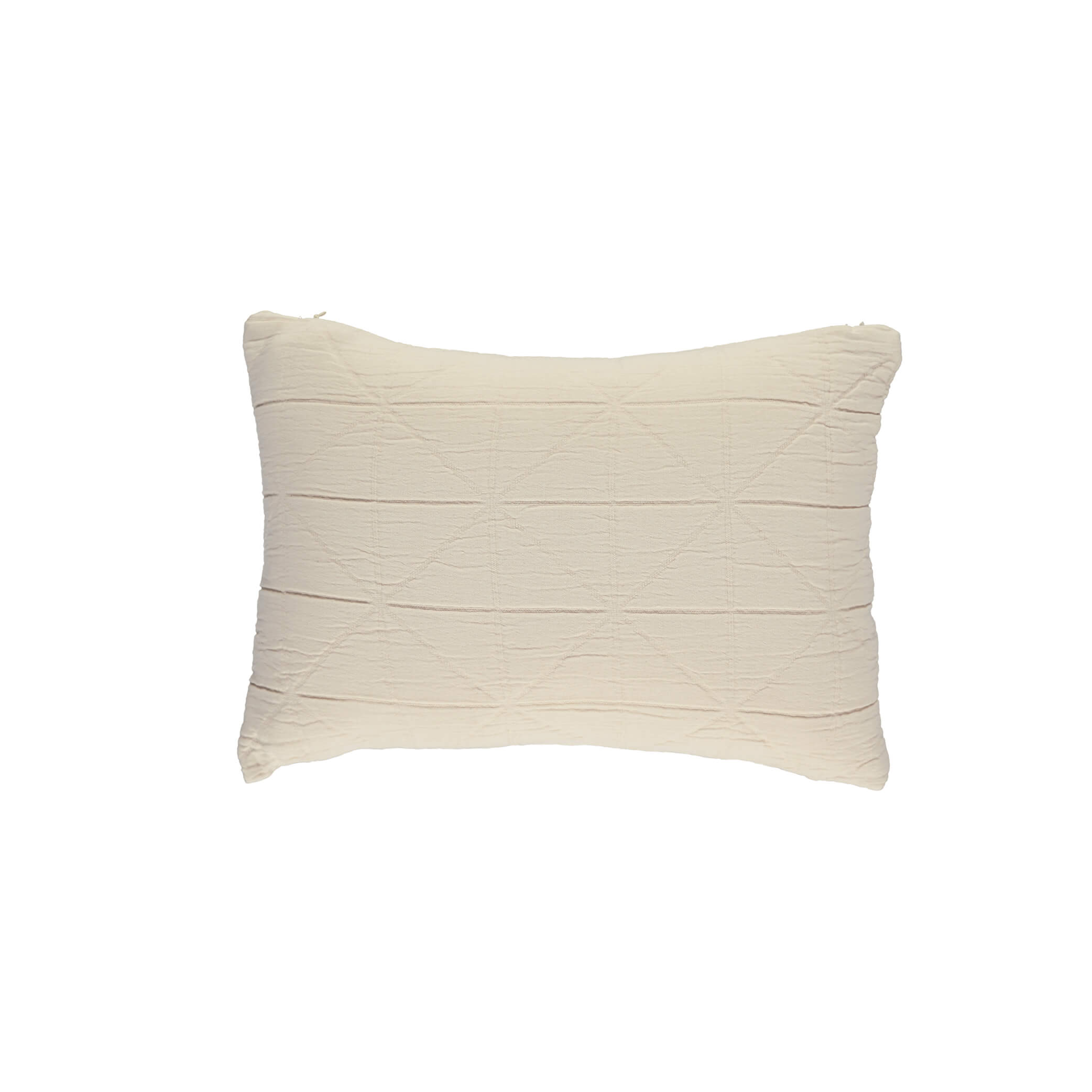 Diamond Soft Cotton Pillow Cover - Natural