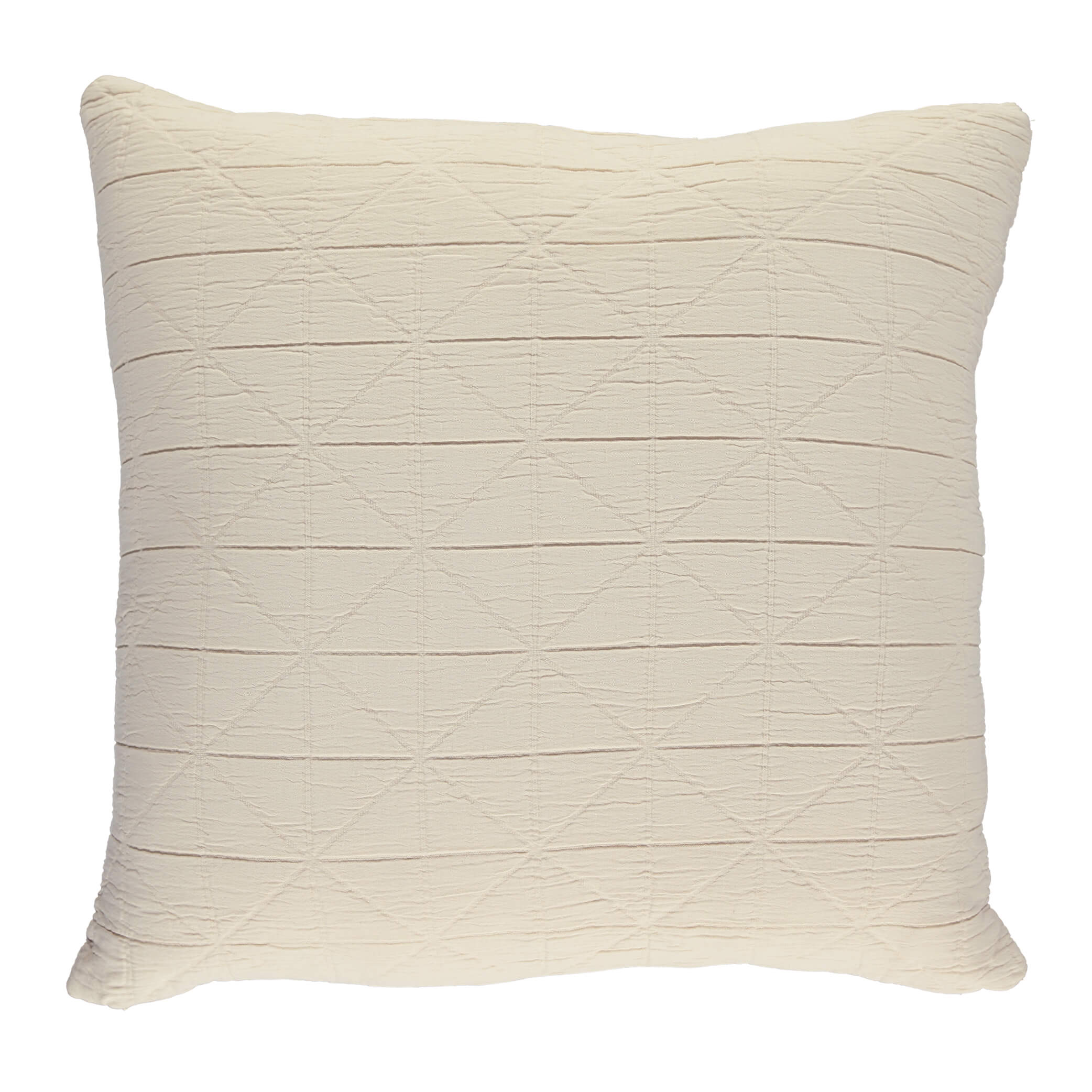 Diamond Soft Cotton Pillow Cover - Natural