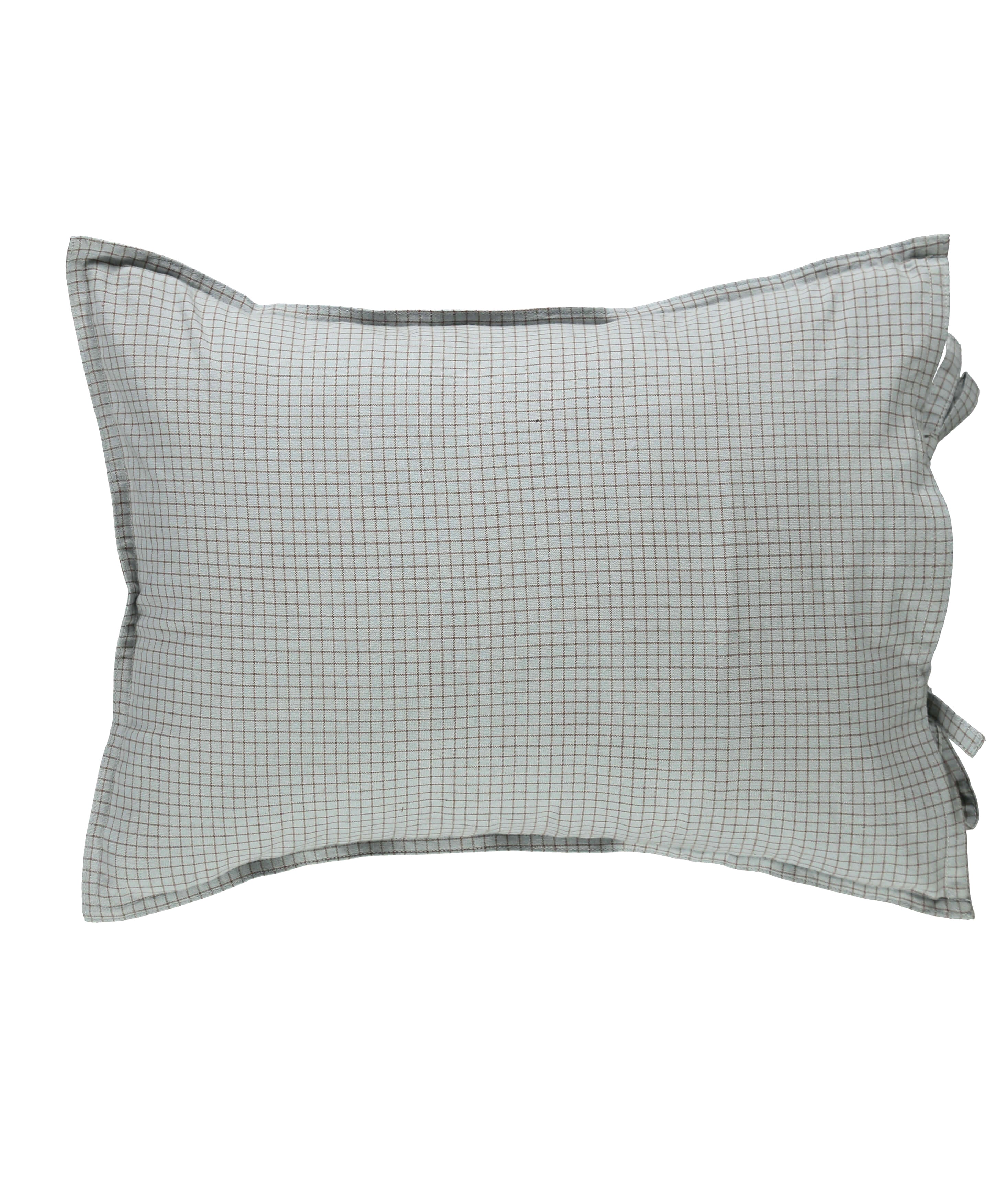 Light Blue + Coco check Embroidered Cushion Cover with Filler