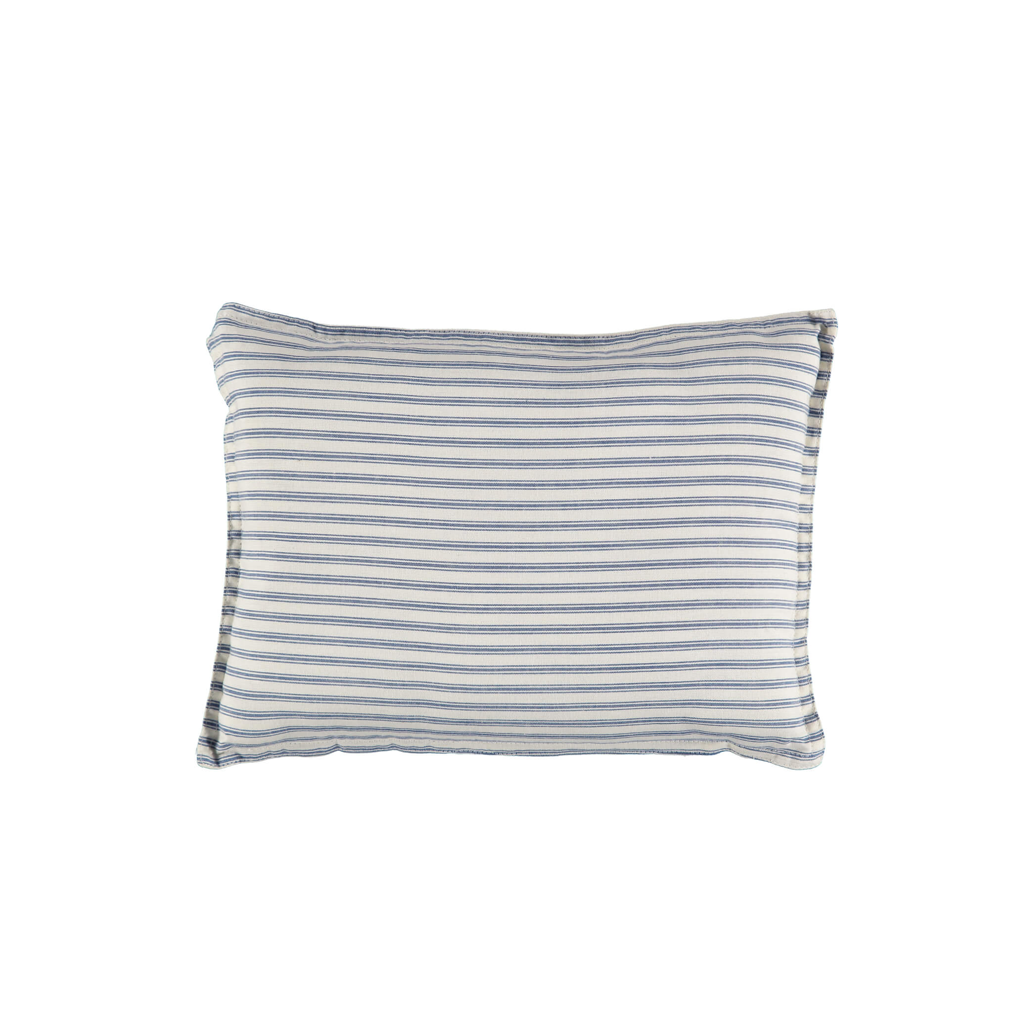 Camomile Love Padded Cushion - Ticking Stripe Blue