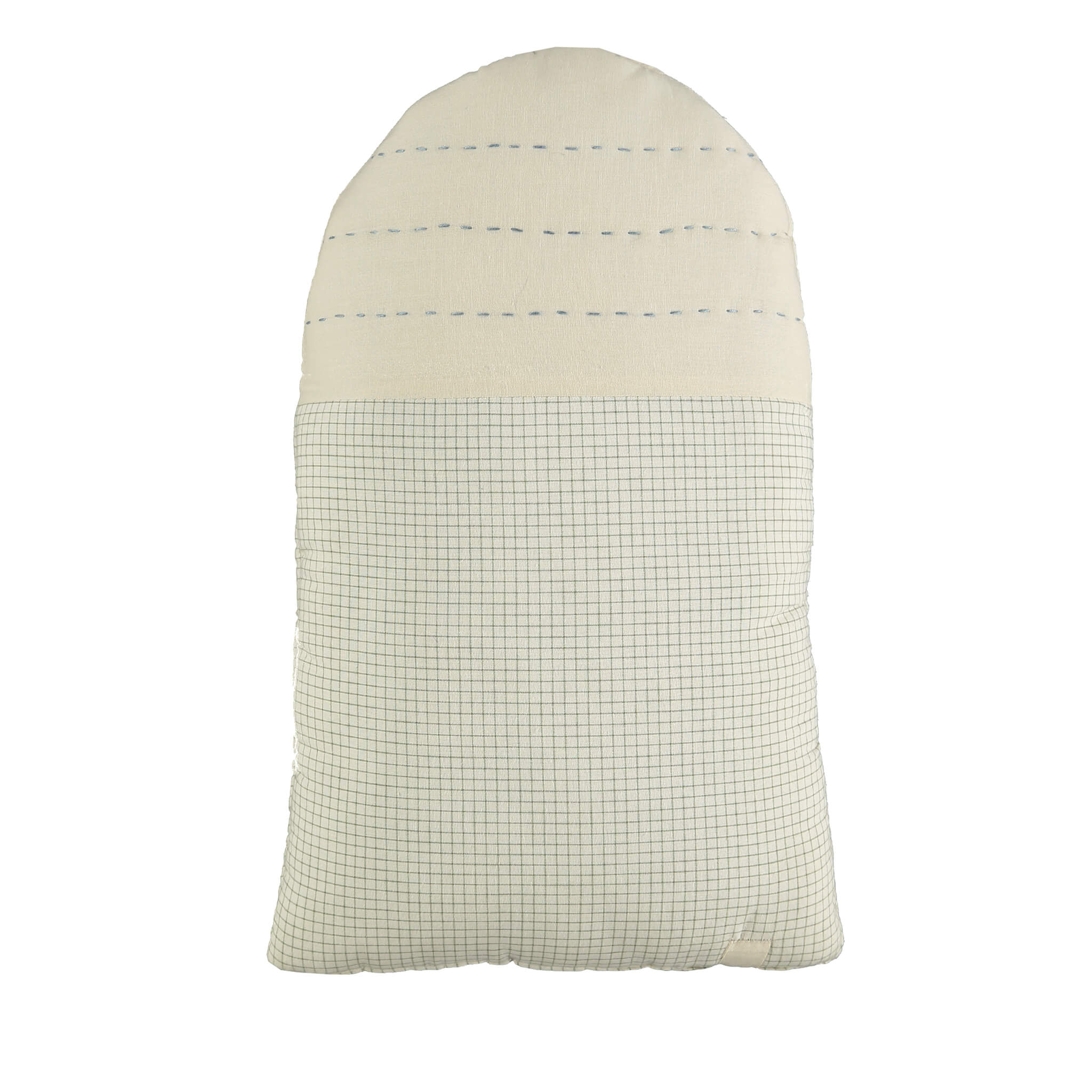 Midi House Cushion - Green Check/Stone