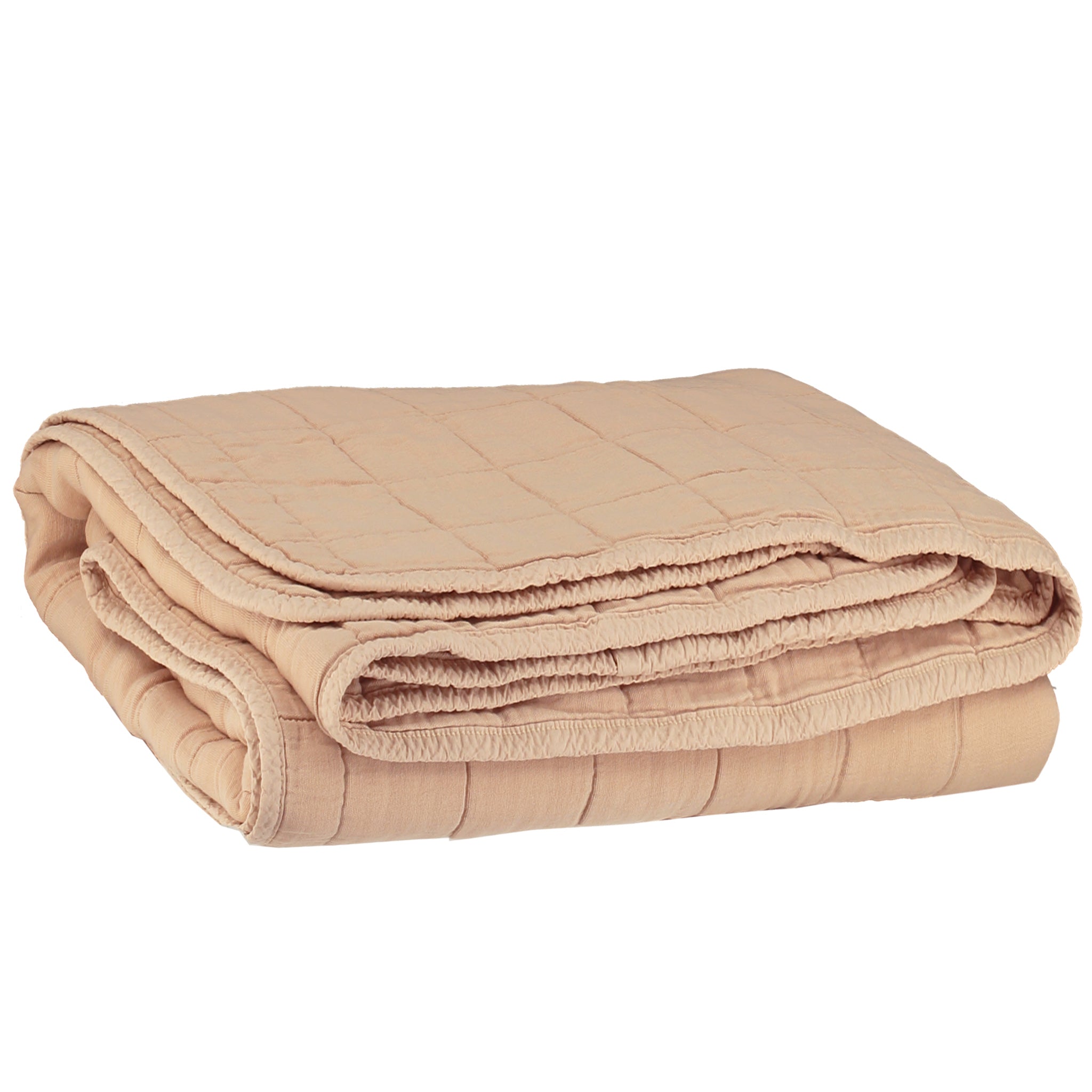 Square Quilted Gauze Blanket - Peach Blossom