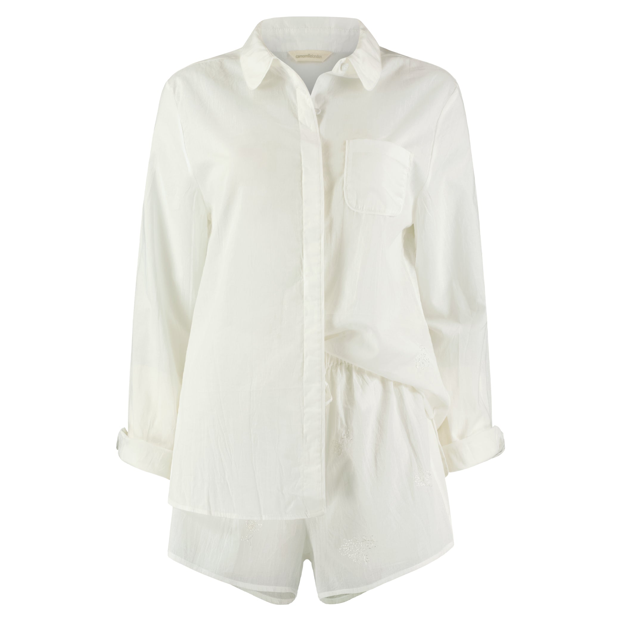 Cotton Voile Shirt in Chalk