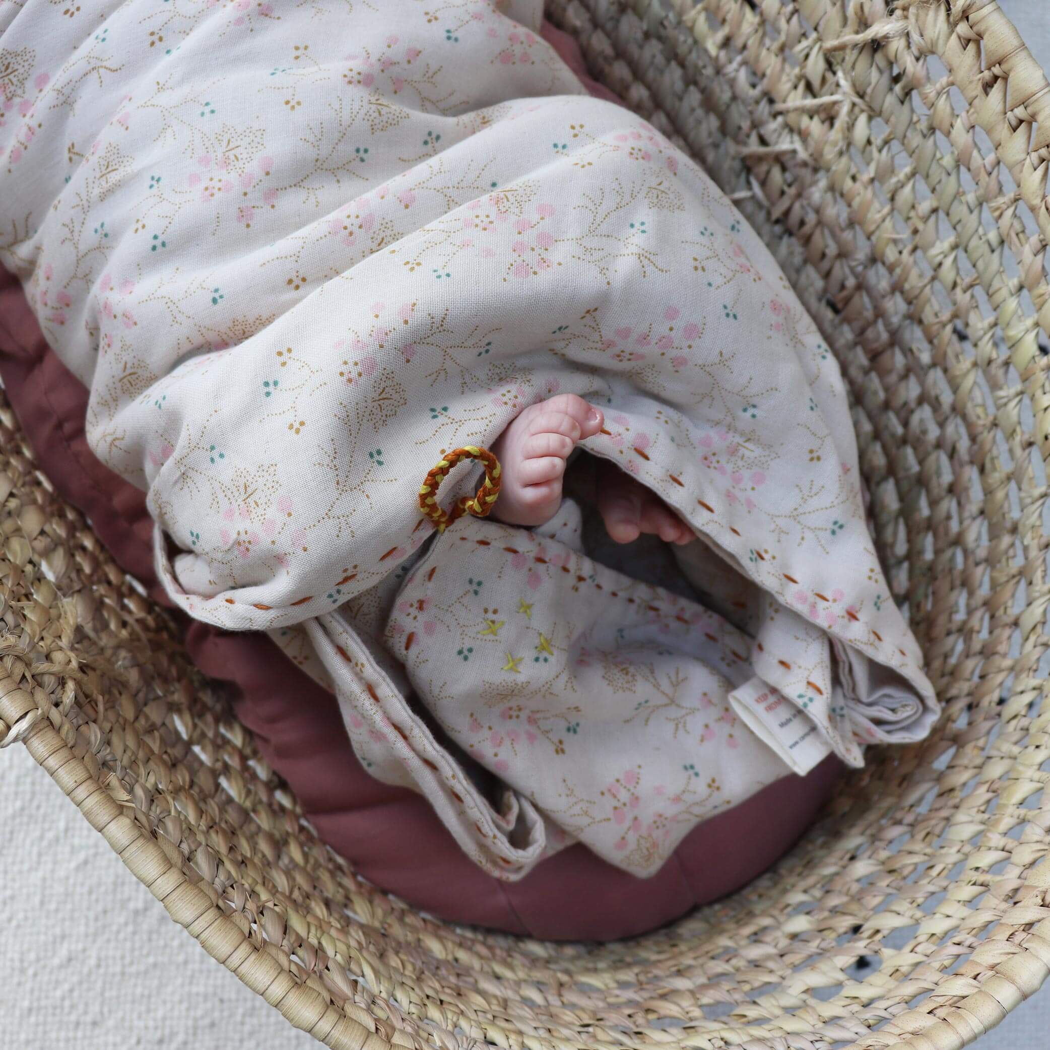 Double Layer Reversible Swaddle - Minako Golden/ Stone