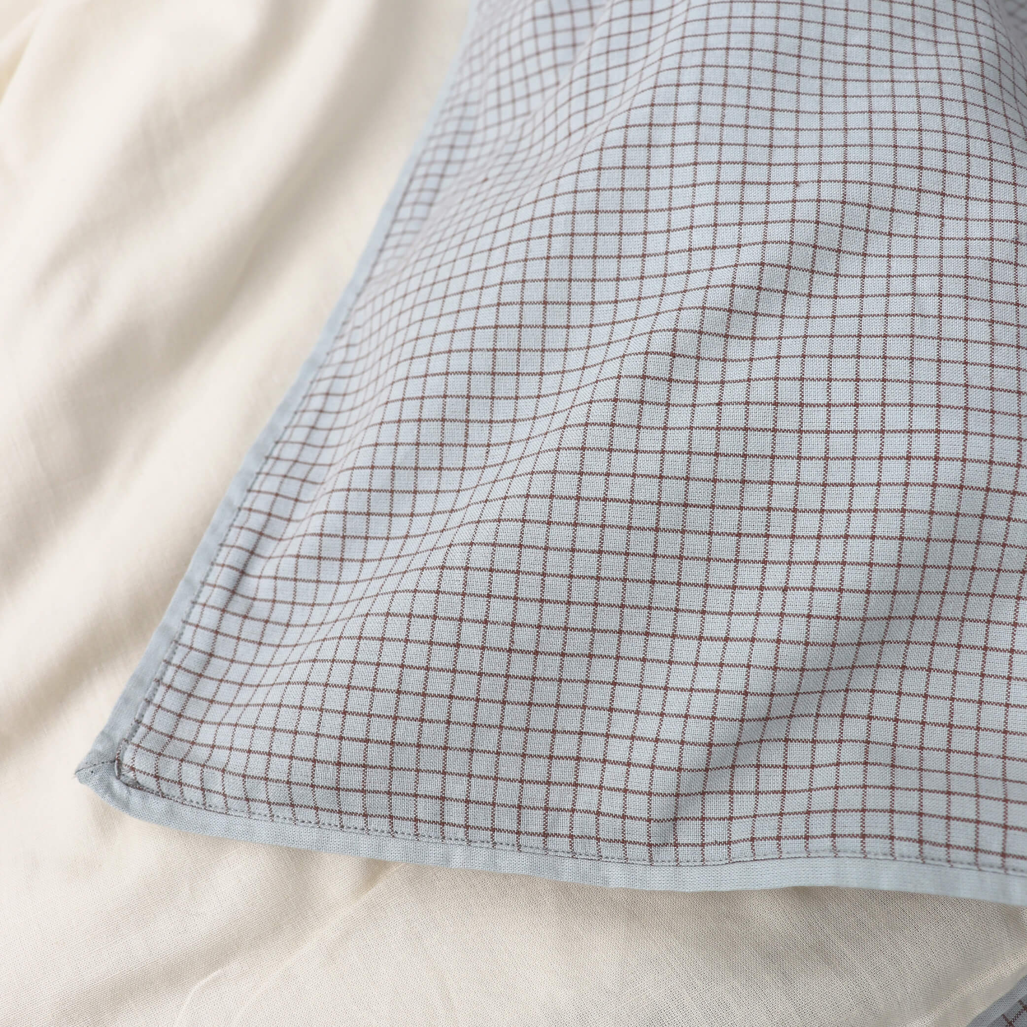 Light Blue + Coco Check Duvet Cover