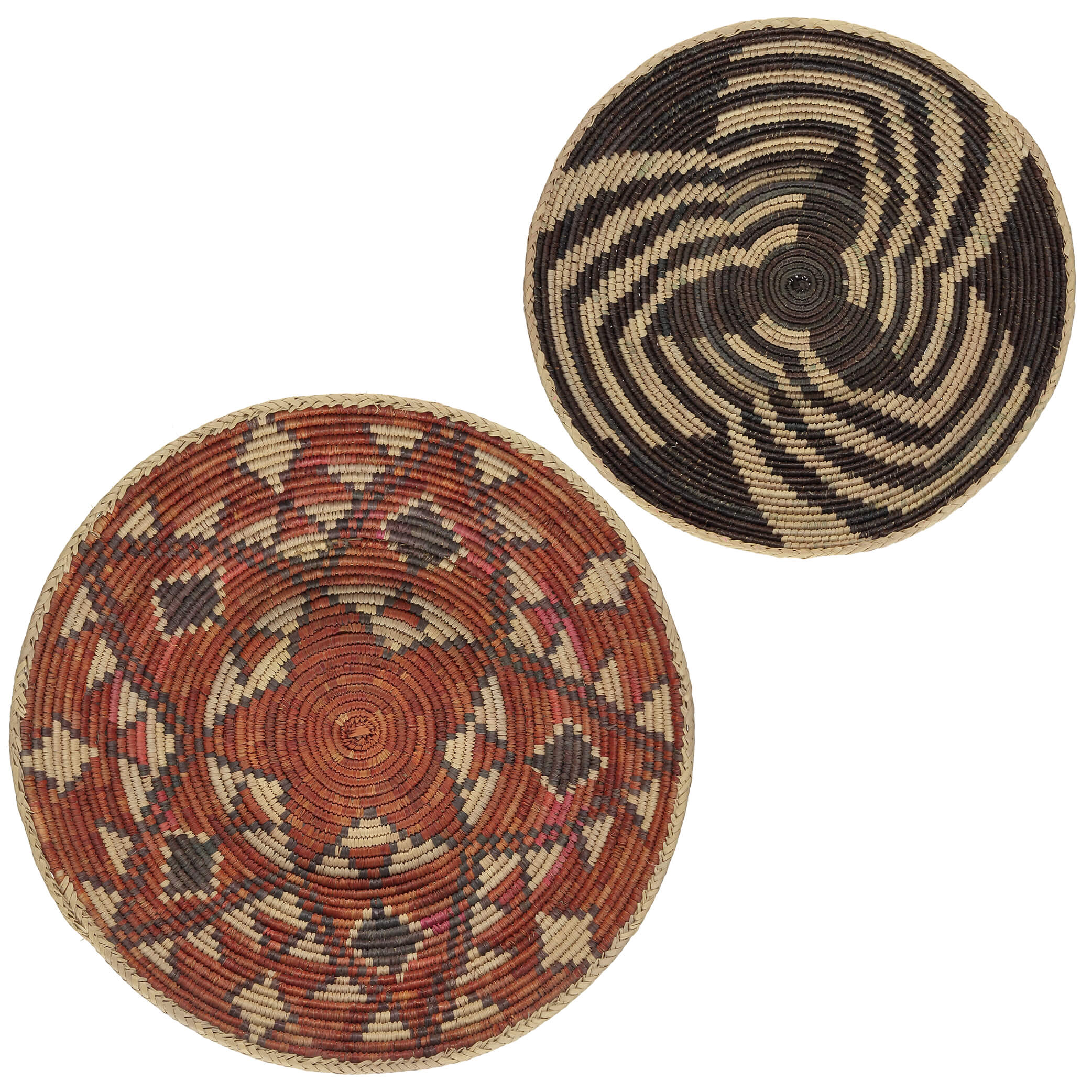 Tribal Hand Woven Coil Basket Bowls - set of 2