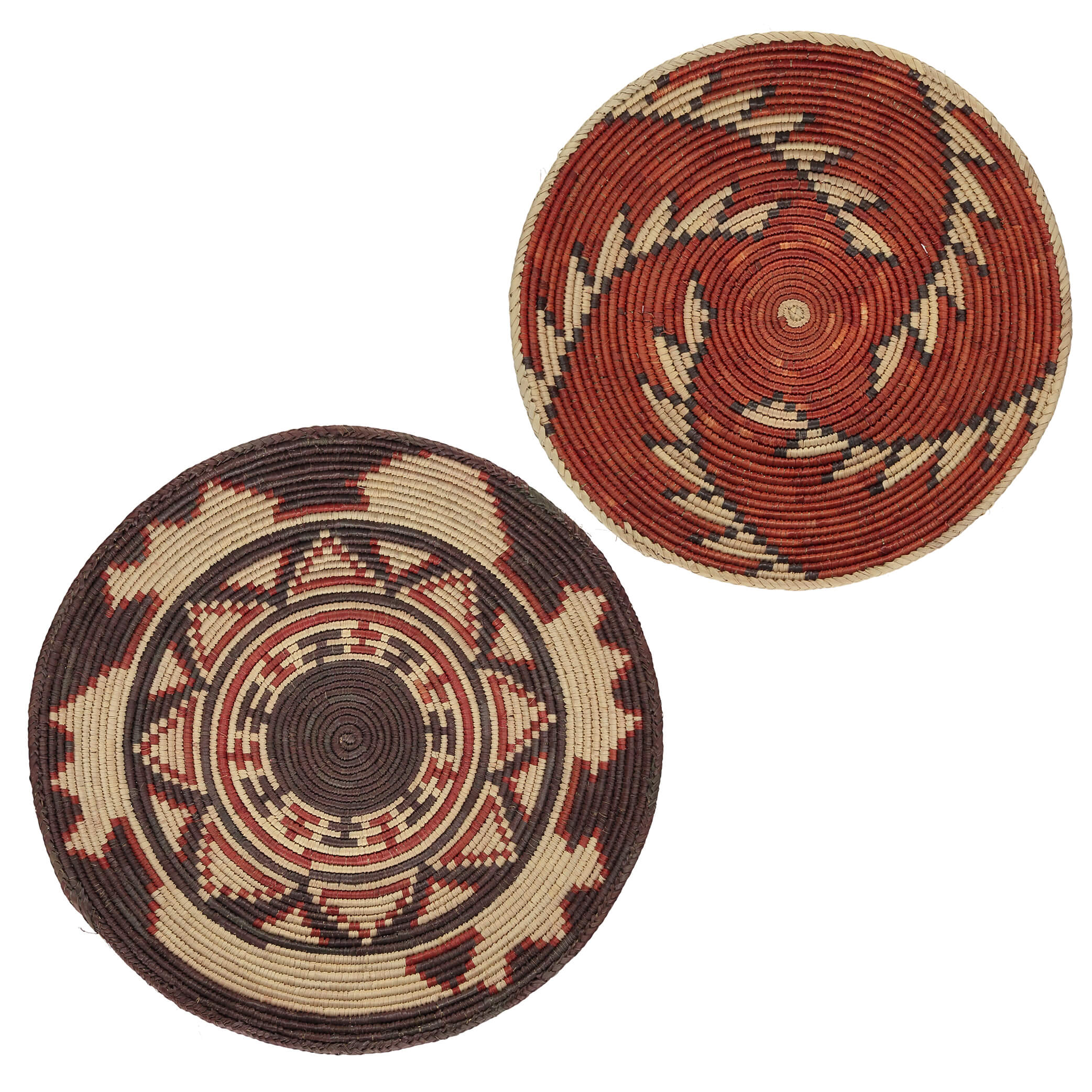 Tribal Hand Woven Coil Basket Bowls - set of 2