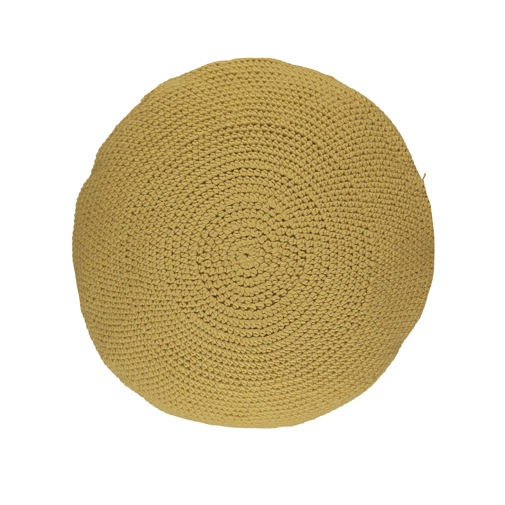 Crochet Circular  Wool Cushion - Camomile