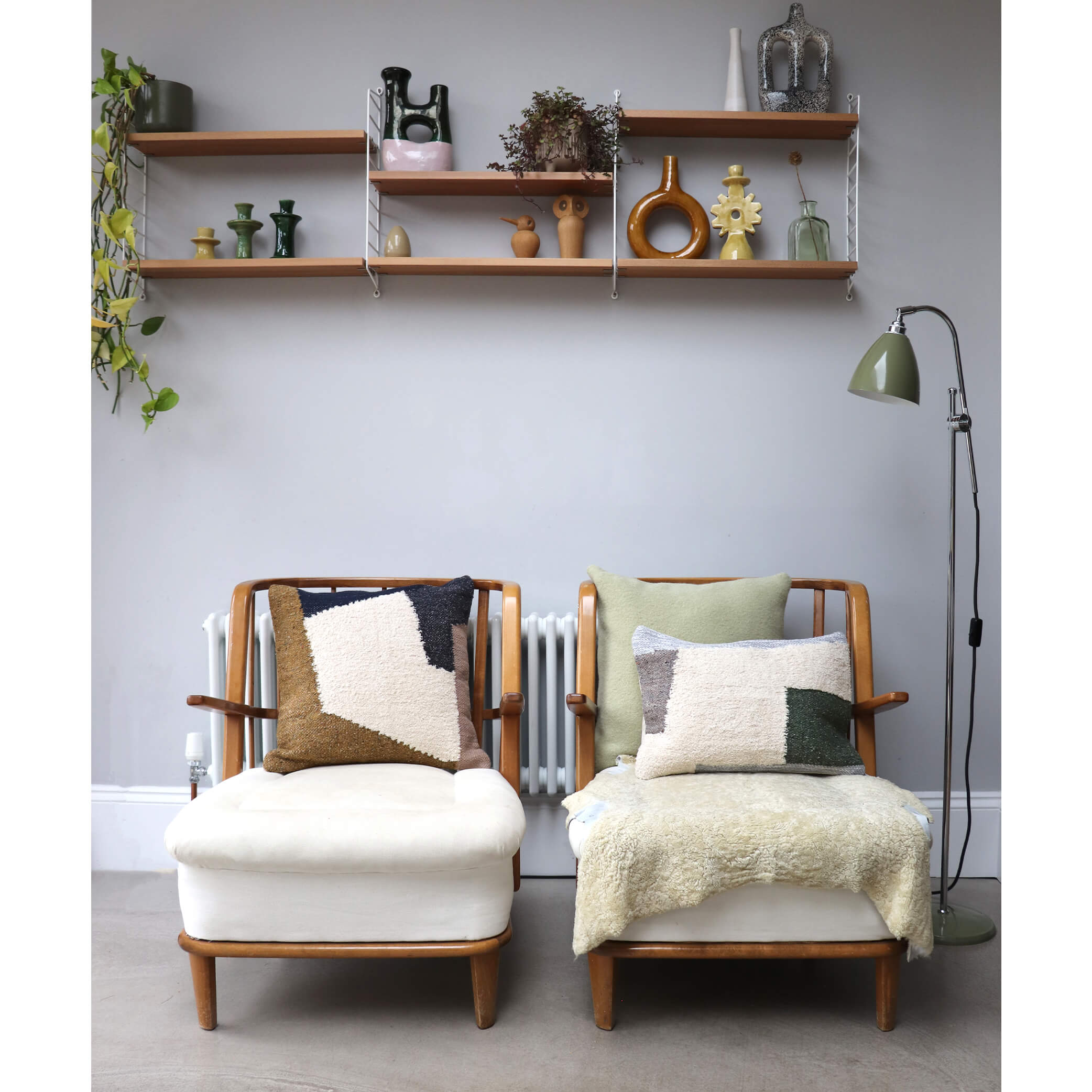 Rectangle colour block cushion