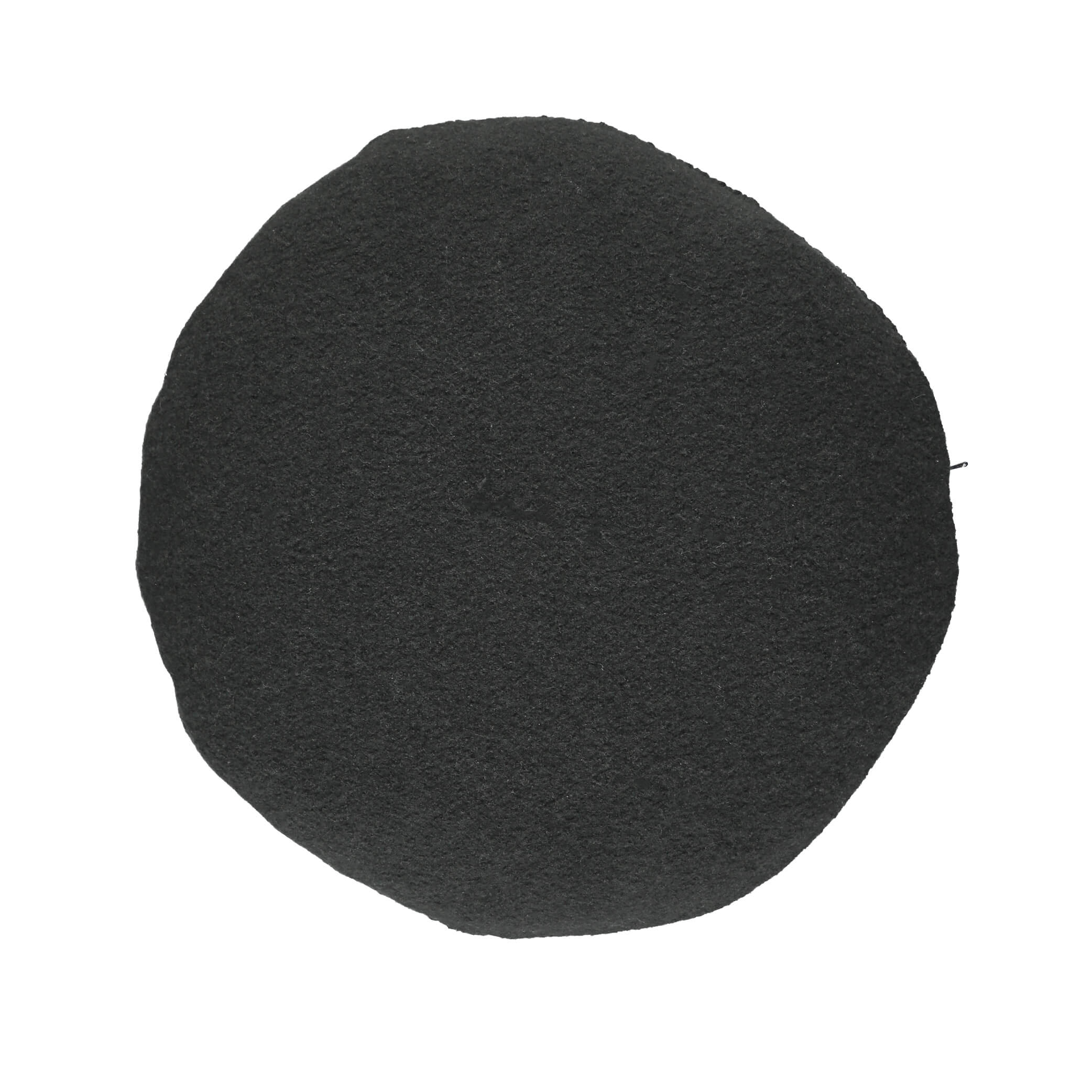 Crochet Circular  Wool Cushion - Dark Graphite